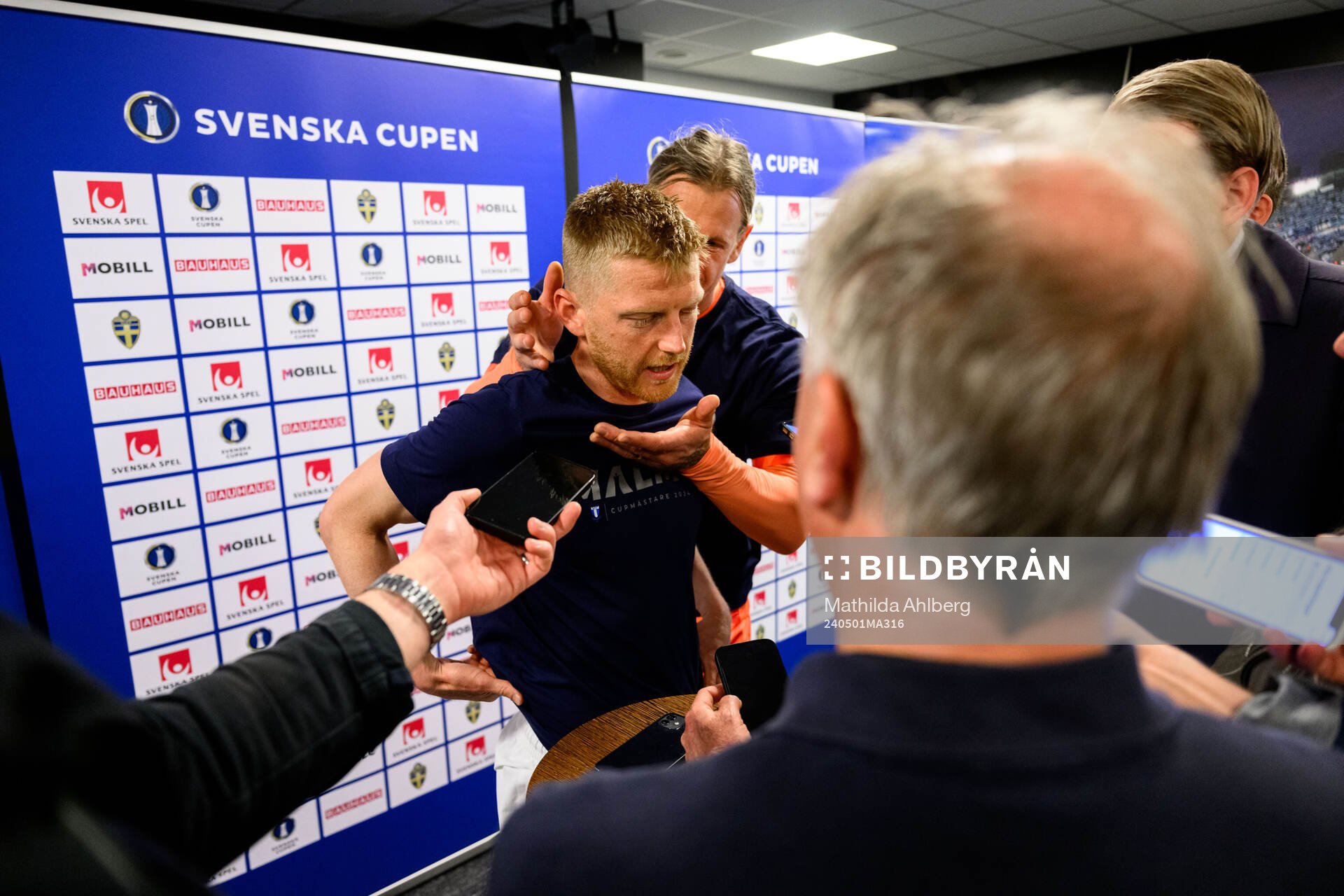 Malmö FFs Anders Christiansen och målvakt Johan Dahlin