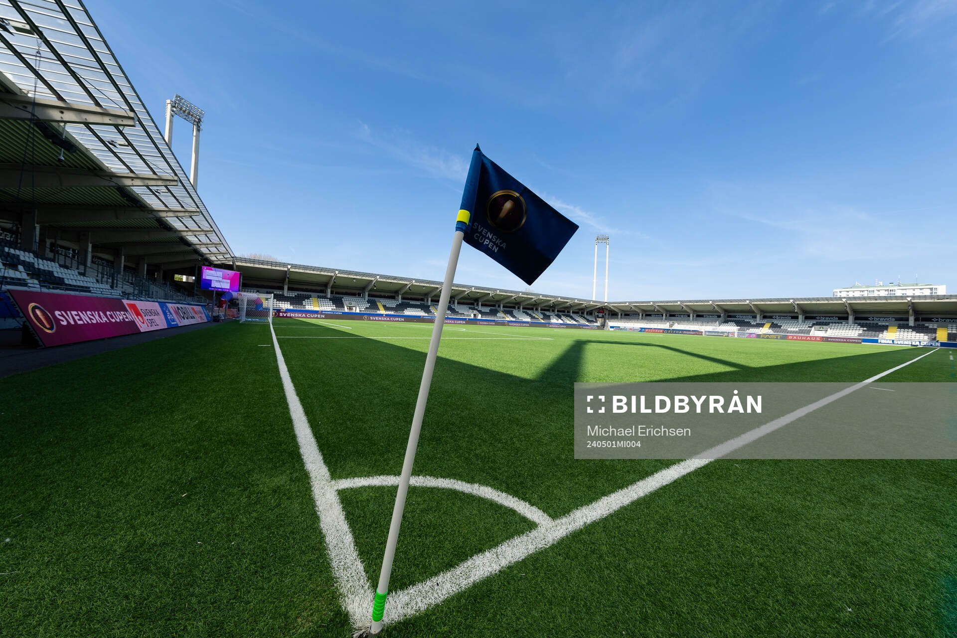 Bravidea Arena innan finalen i Svenska Cupen mellan Häcken och Piteå den 1 maj 2024 i Göteborg. 