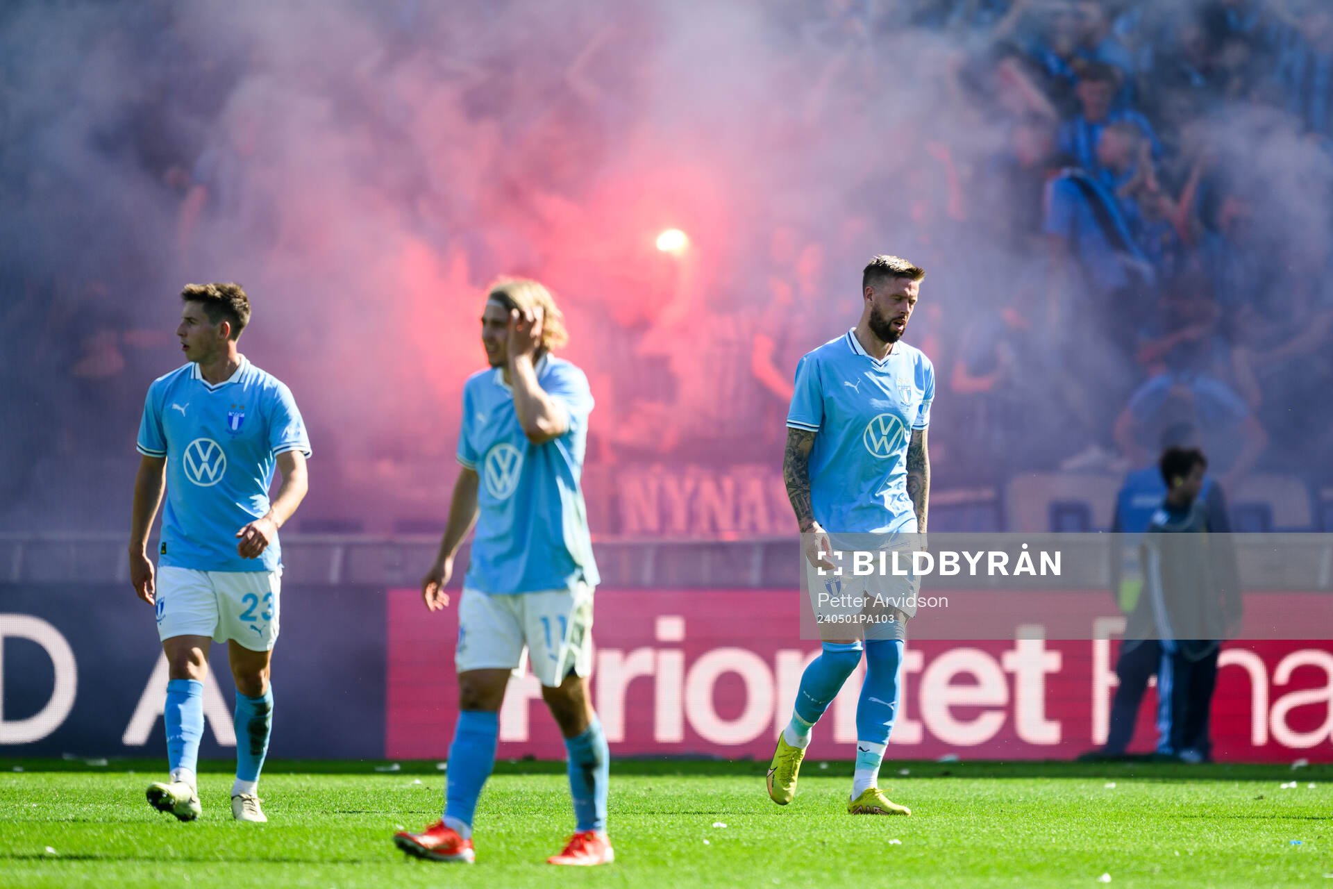 Malmö FFs Lasse Berg Johnsen, Sebastian Nanasi och Pontus
