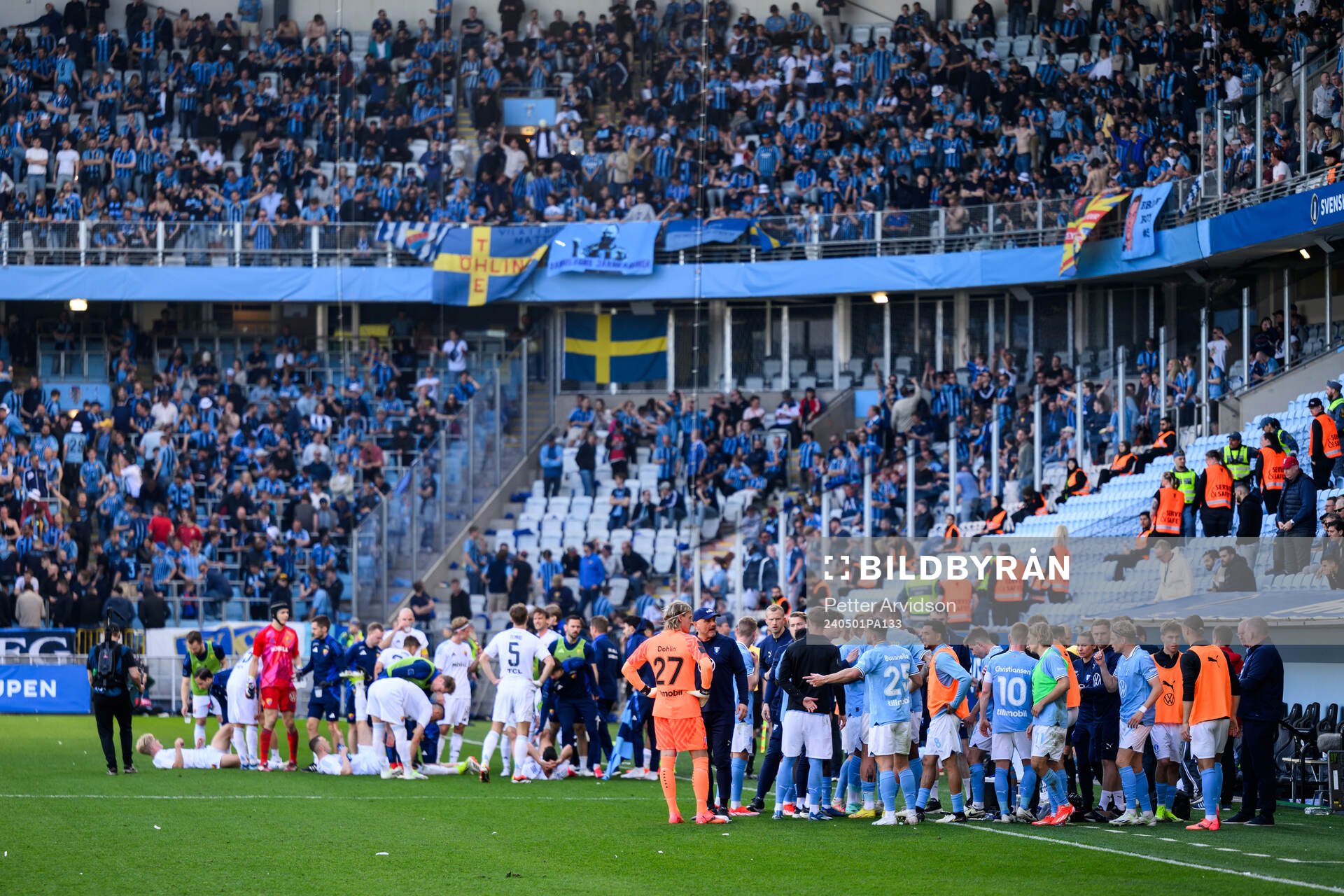 Malmö FFs och Djurgårdens spelare