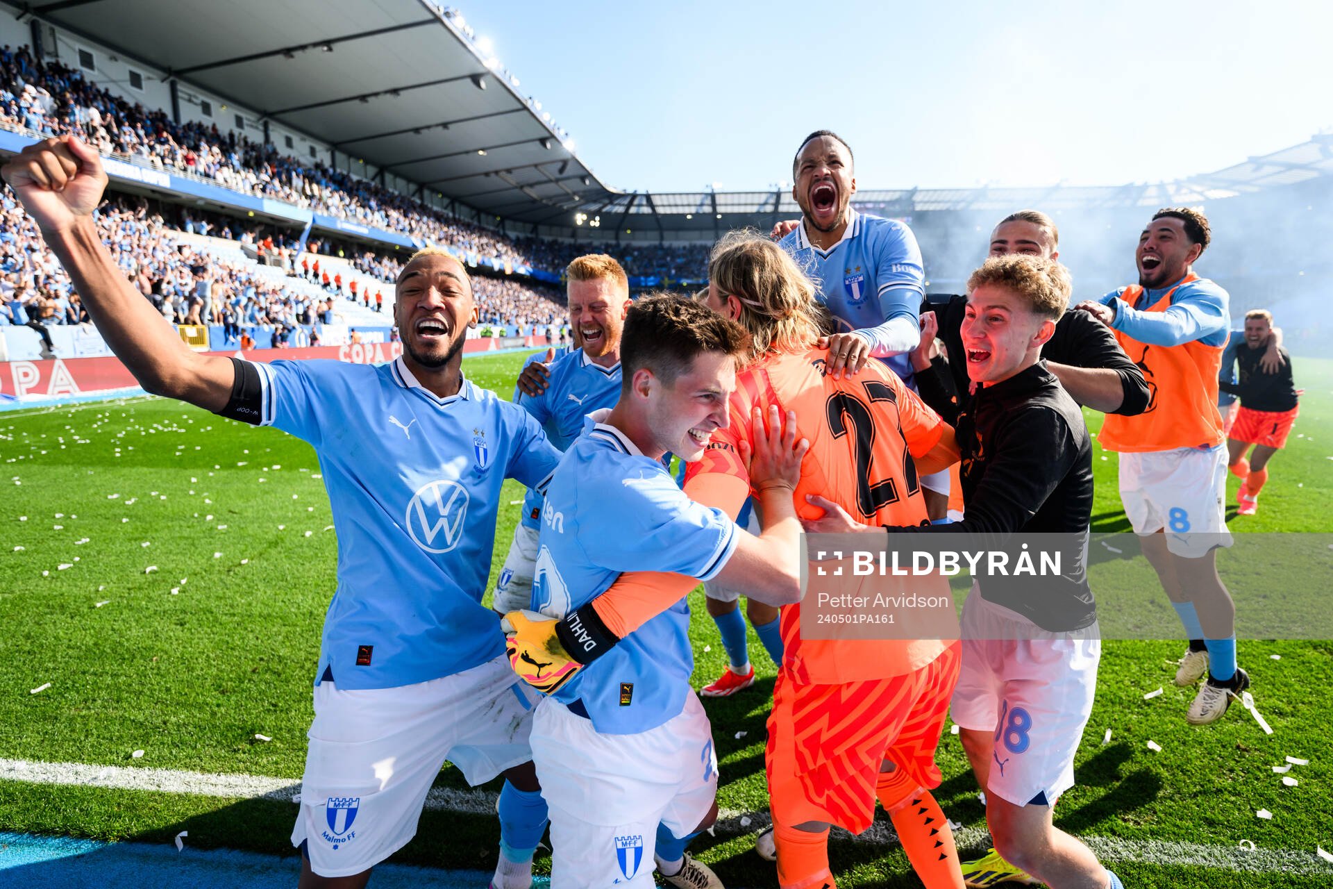 Malmö FFs Derek Cornelius, Lasse Berg Johnsen och Martin