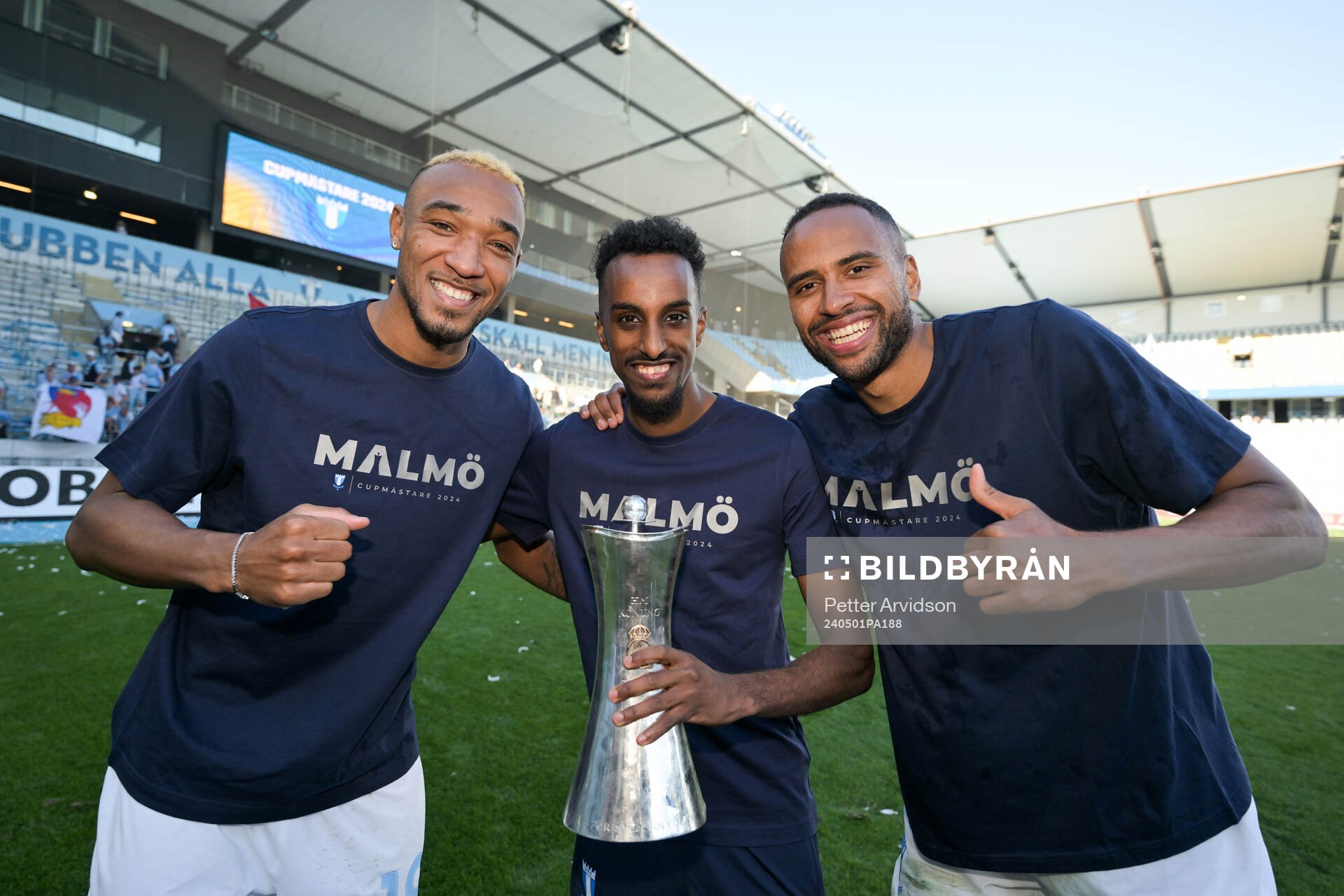Malmö FFs Derek Cornelius, Taha Abdi Ali och Isaac Thelin