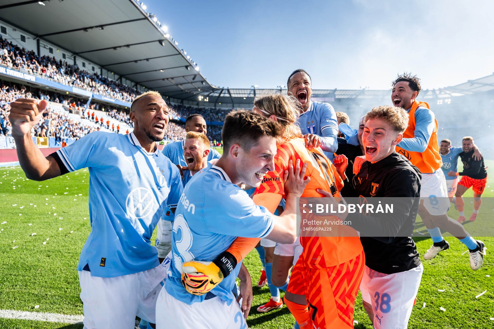 Malmö FFs Derek Cornelius, Anders Christiansen, Lasse Berg