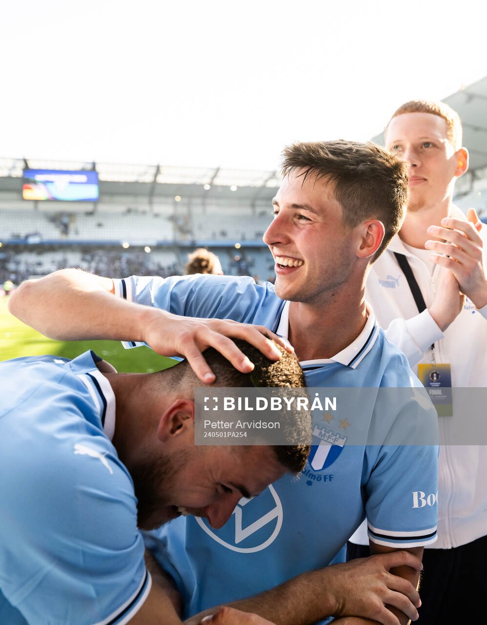 Malmö FFs Gabriel Dal Toe Busanello och Lasse Berg Johnsen