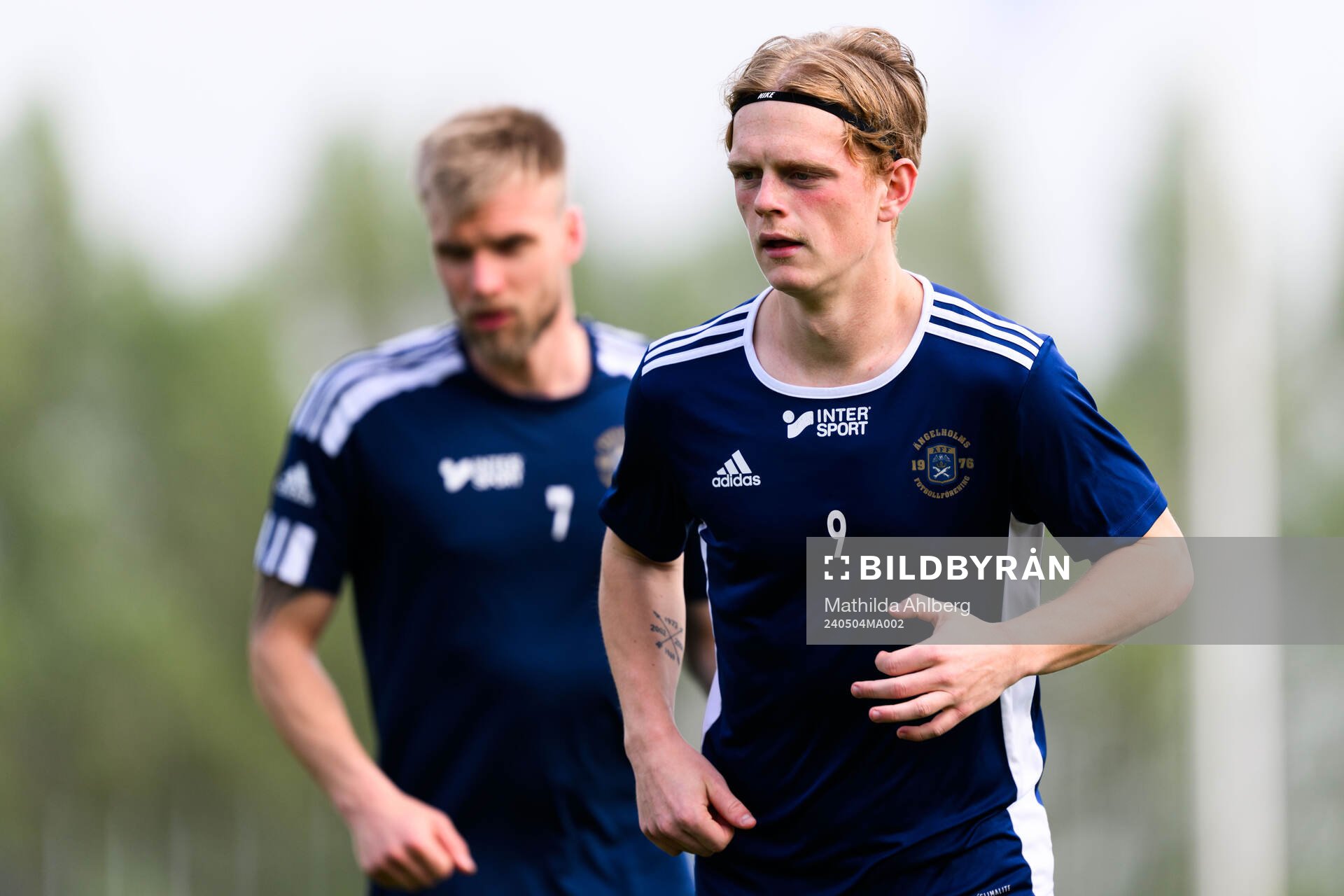 Ängelholms Max Eriksson inför fotbollsmatchen i Division 1 Södra mellan Ängelholm och Ljungskile den 4 maj 2024 i Ängelholm. 