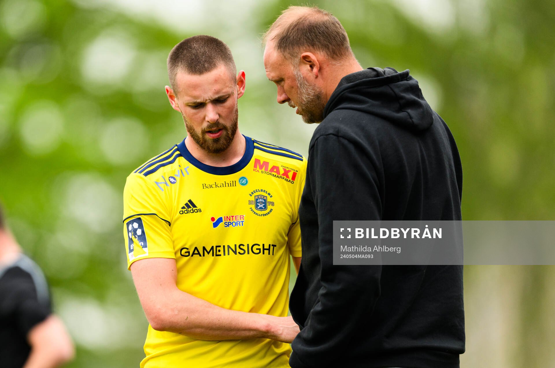 Ängelholms Philip Comnell och huvudtränare Andreas