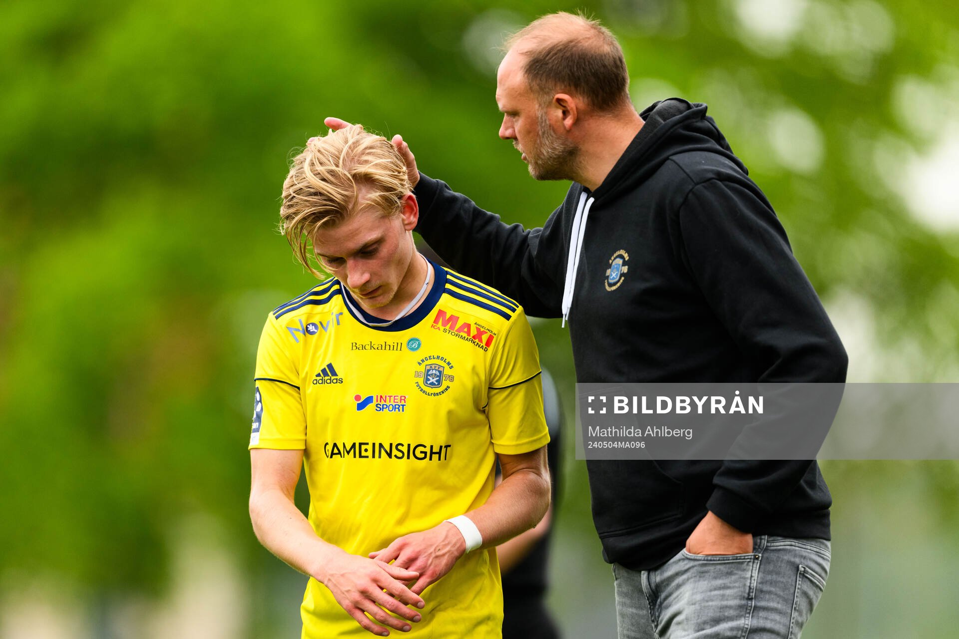 Ängelholms Leo Hedenberg och huvudtränare Andreas