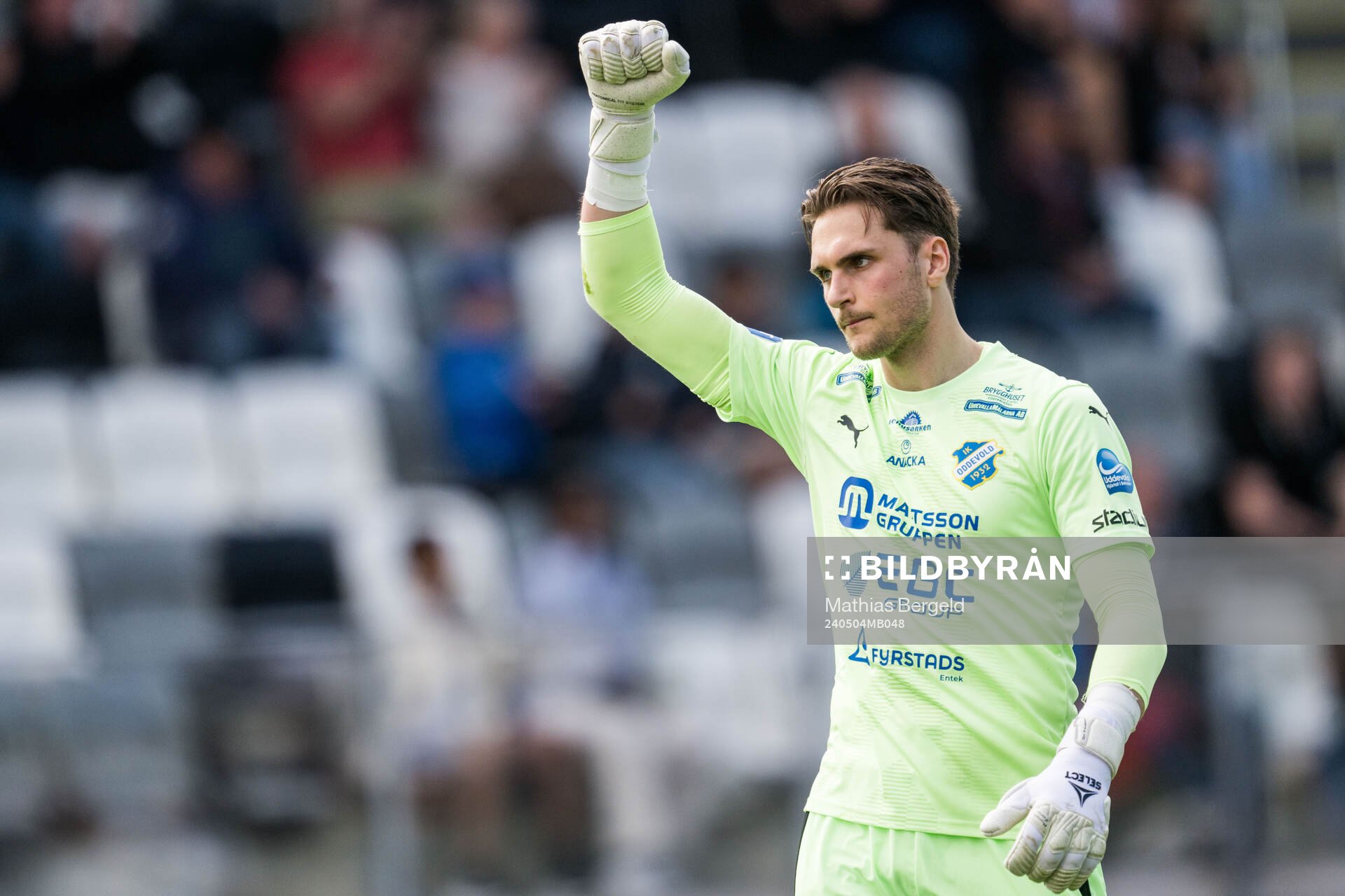 IK Oddevolds målvakt Oscar Ekman jublar