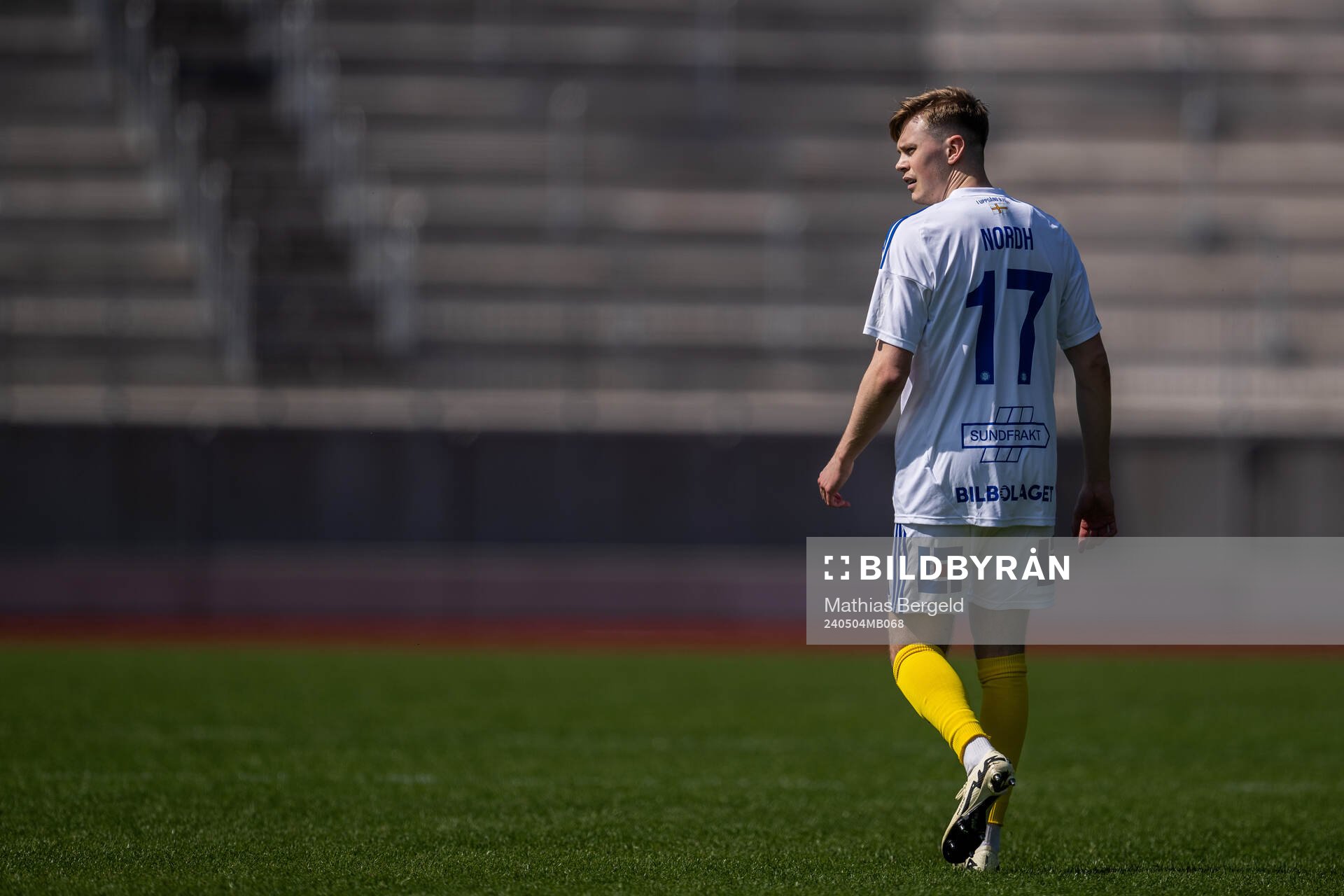 GIF Sundsvalls Gustav Nordh under fotbollsmatchen i Superettan mellan IK Oddevold och GIF Sundsvall den 4 maj 2024 i Uddevalla. 