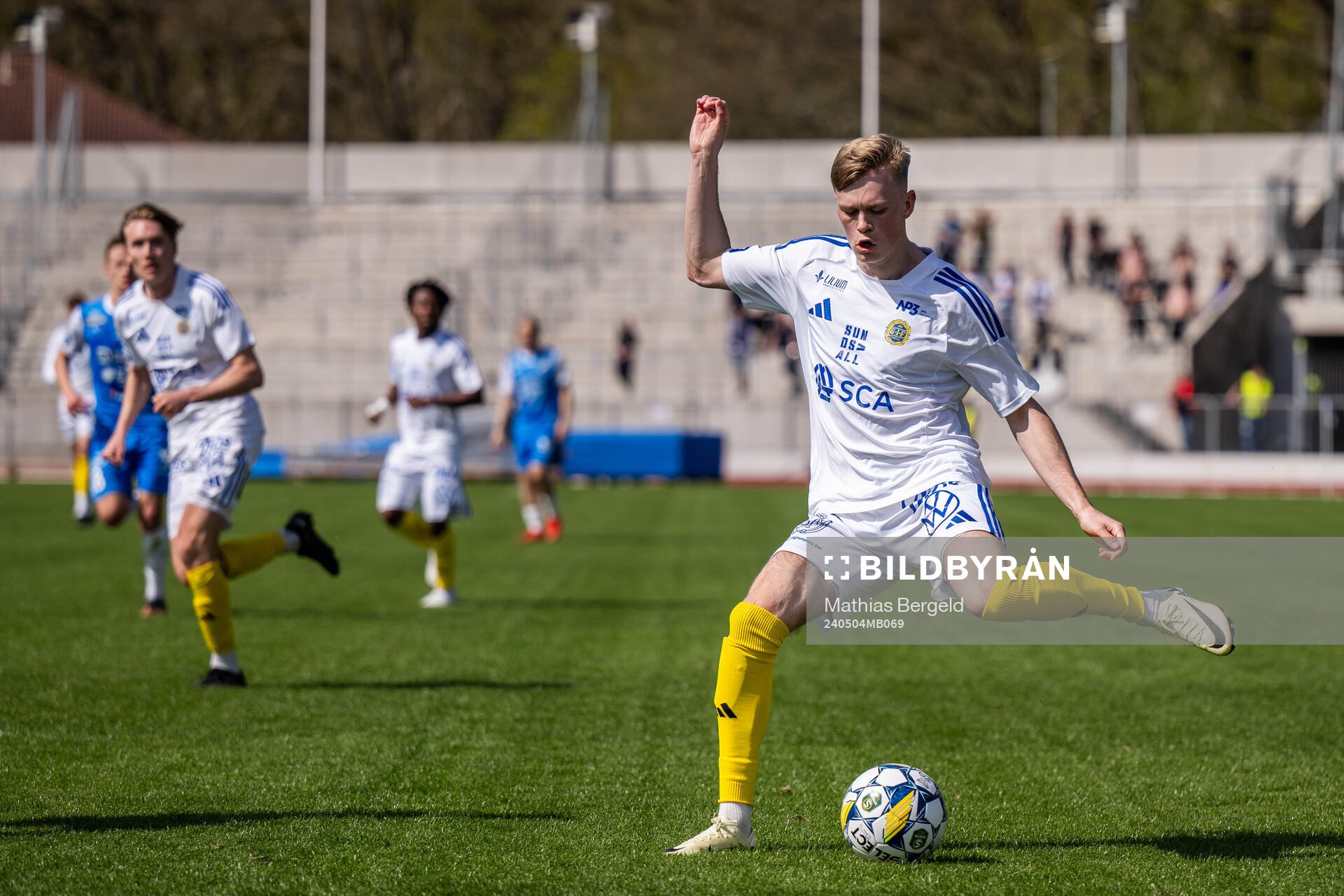 GIF Sundsvalls Gustav Nordh under fotbollsmatchen i Superettan mellan IK Oddevold och GIF Sundsvall den 4 maj 2024 i Uddevalla. 