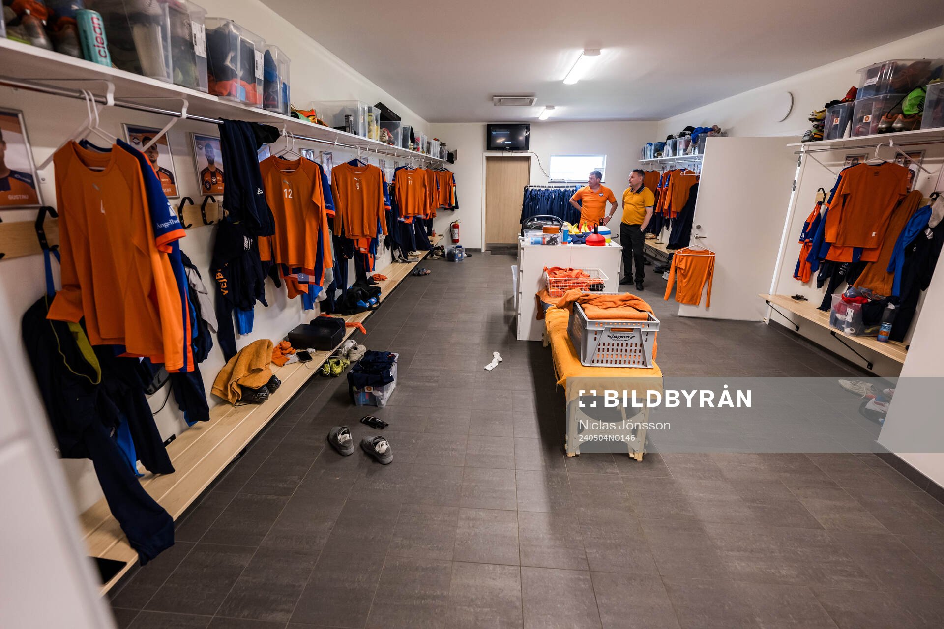 s omklädningsruminnan fotbollsmatchen i Division 3