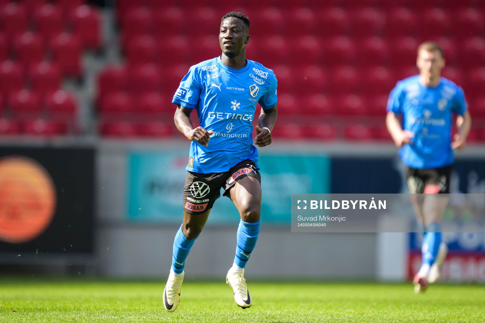Halmstads Naeem Mohammed under fotbollsmatchen i Allsvenskan mellan Kalmar och Halmstad den 4 maj 2024 i Kalmar. 