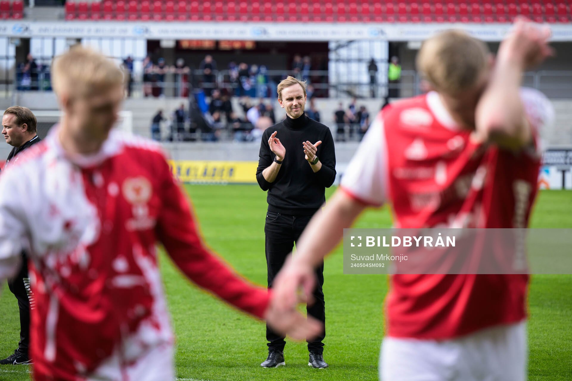 Kalmars tränare Henrik Jensen jublar