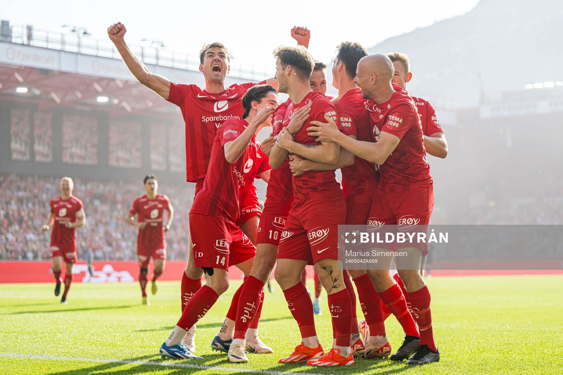 Ole Didrik Blomberg of Brann celebrates
