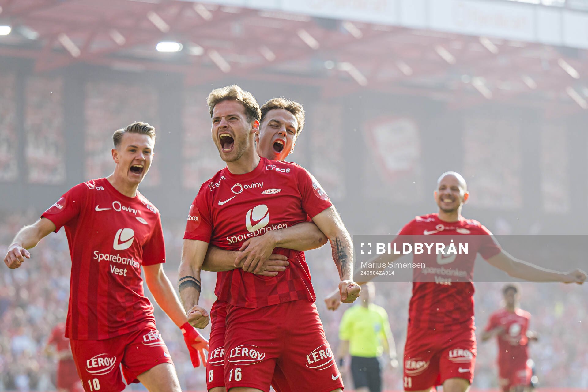 Ole Didrik Blomberg of Brann celebrates