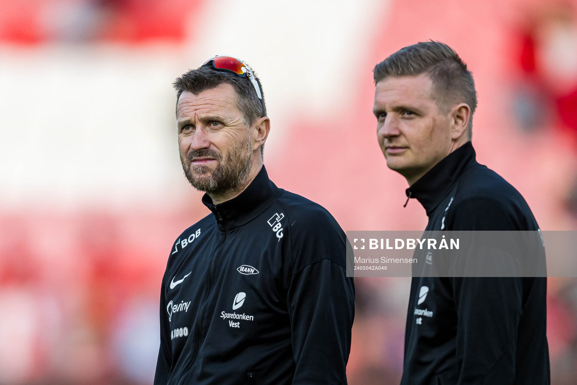 Eirik Horneland, head coach of Brann, and Erik Huseklepp,