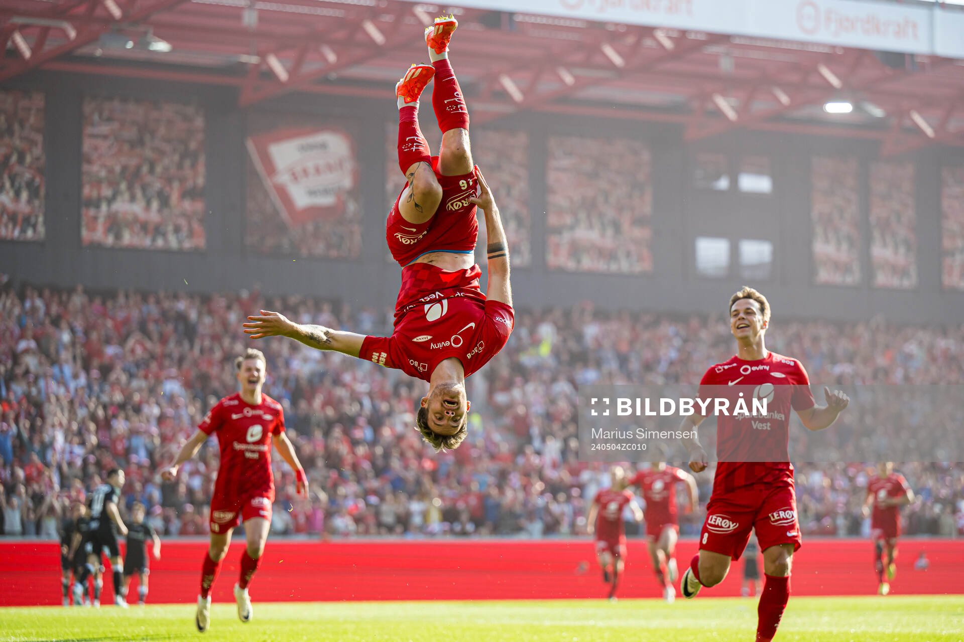 Ole Didrik Blomberg of Brann celebrates