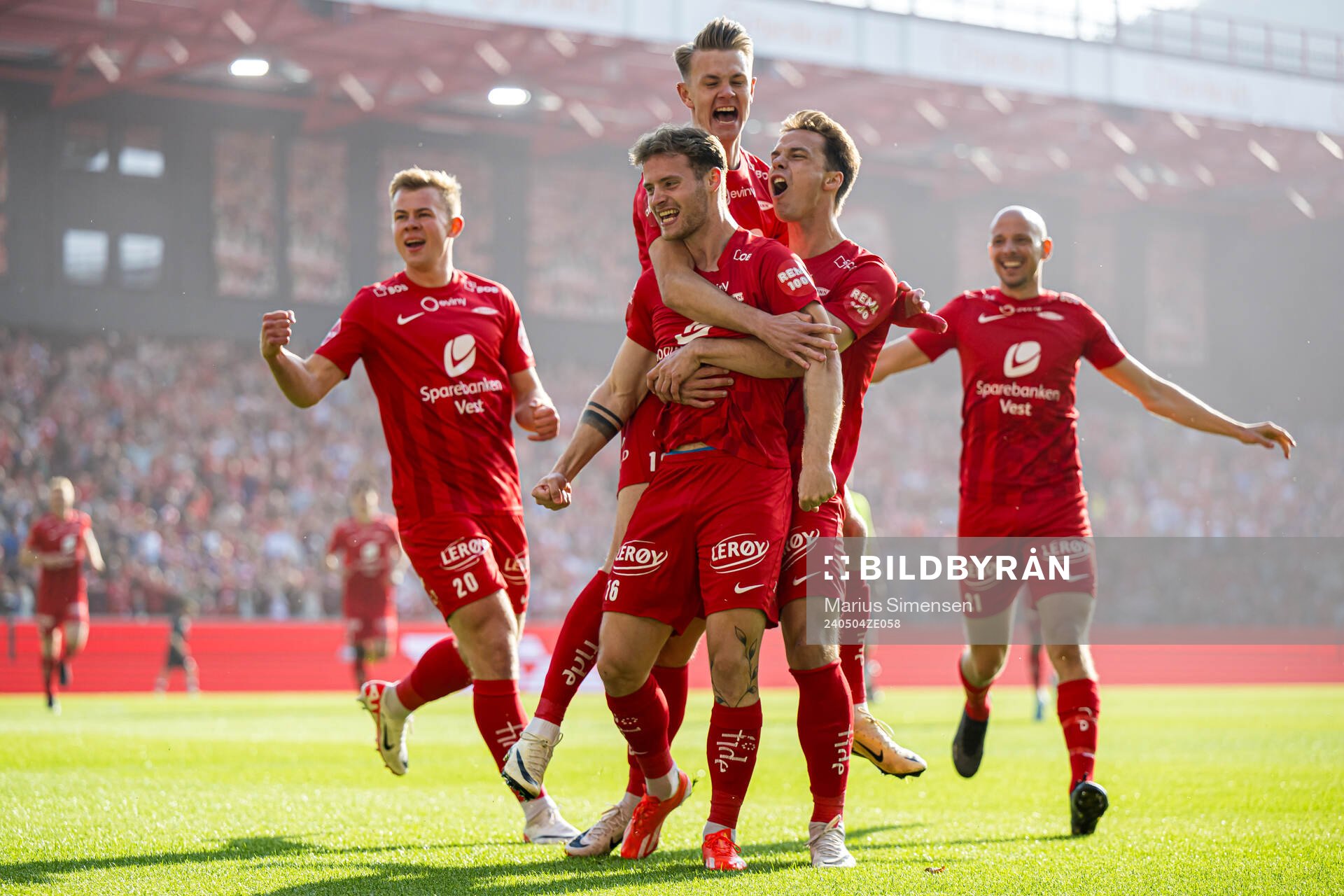Ole Didrik Blomberg of Brann celebrates