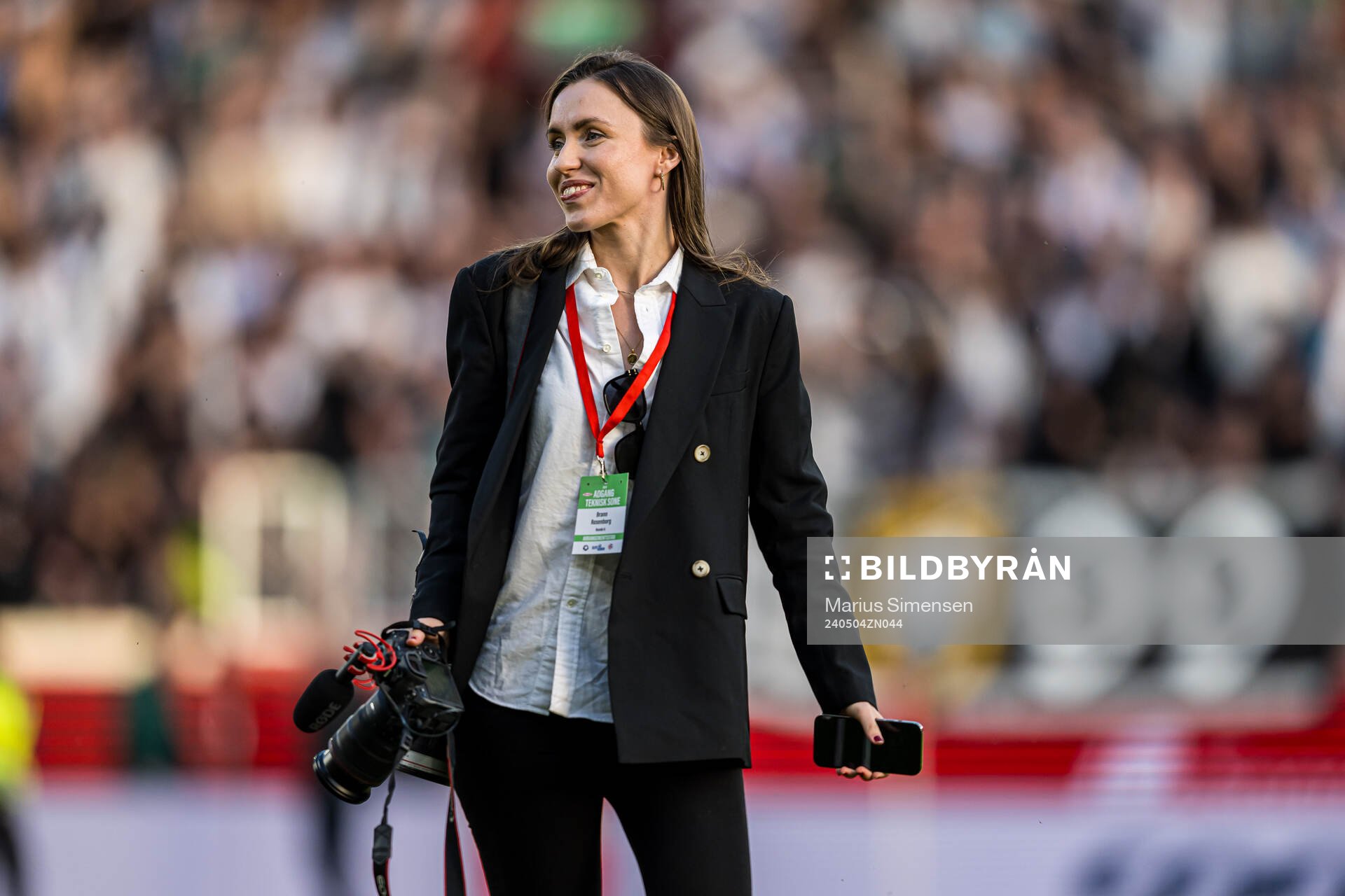 Janne Håland, Social media manager of Brann, after the Eliteserien match between Brann and Rosenborg on May 4, 2024 in Bergen. 