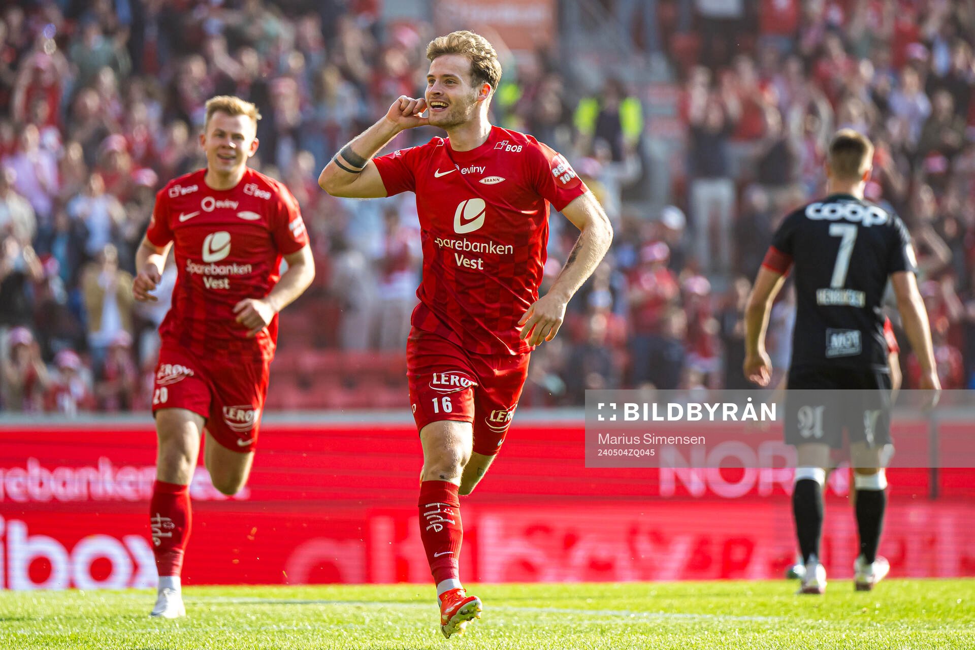 Ole Didrik Blomberg of Brann celebrates