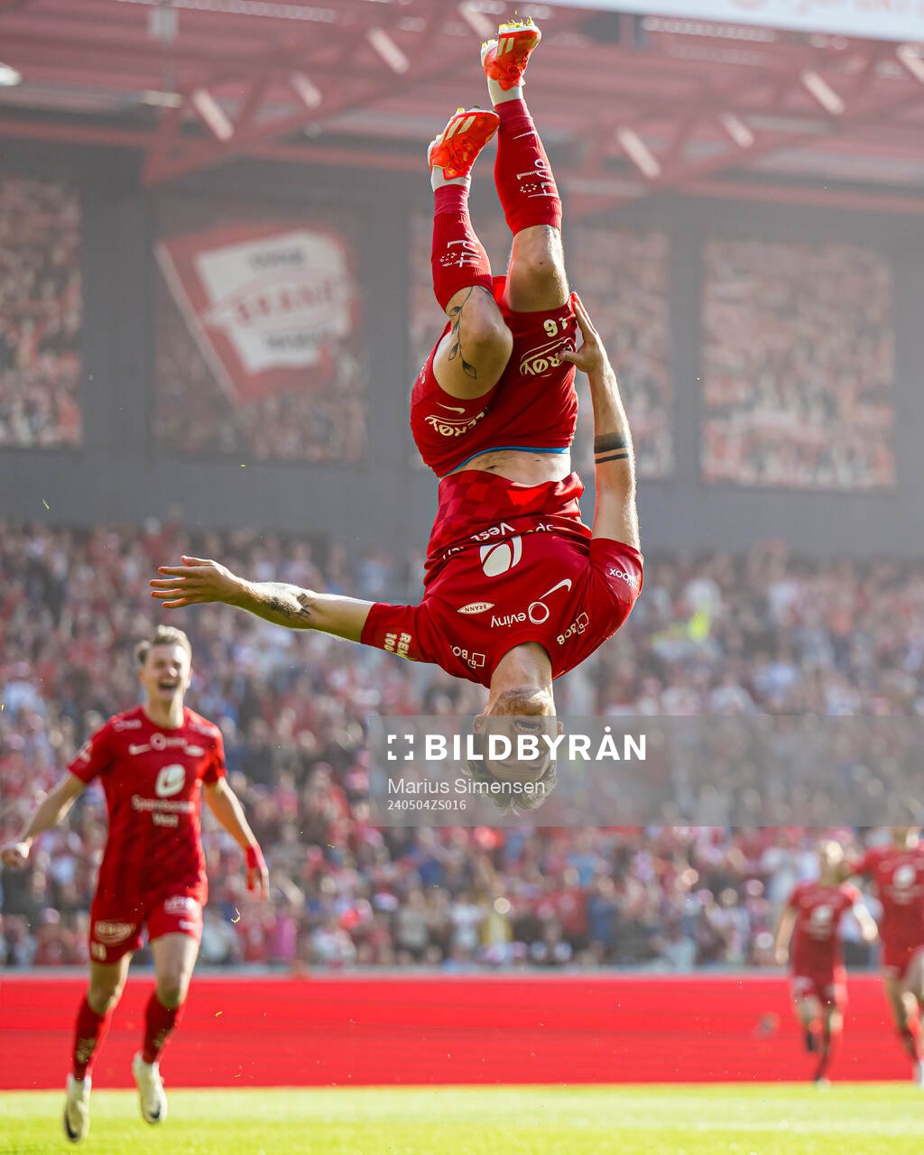 Ole Didrik Blomberg of Brann celebrates