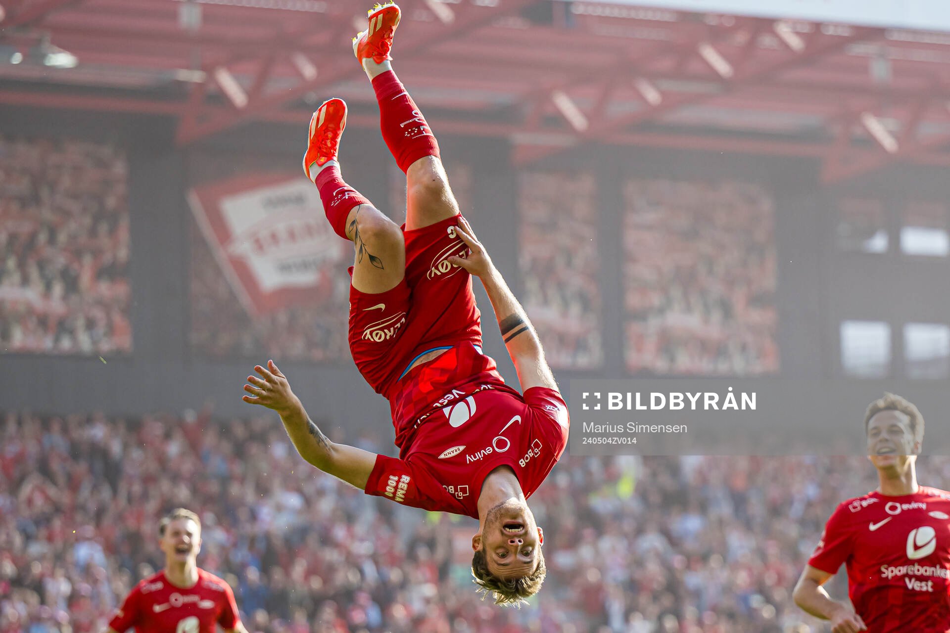 Ole Didrik Blomberg of Brann celebrates