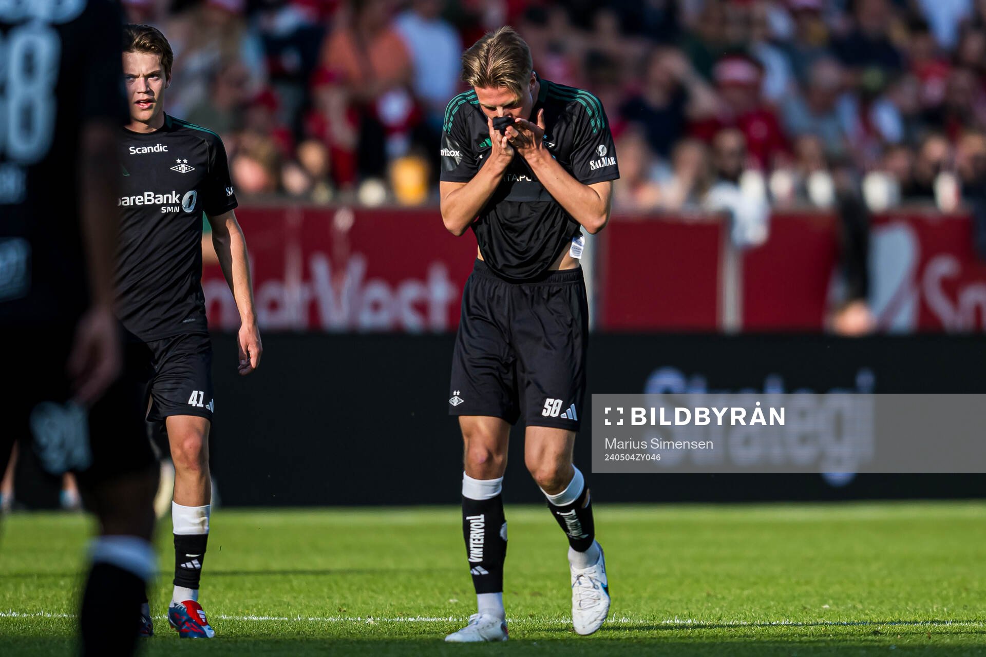 Håkon Volden of Rosenborg looks dejected