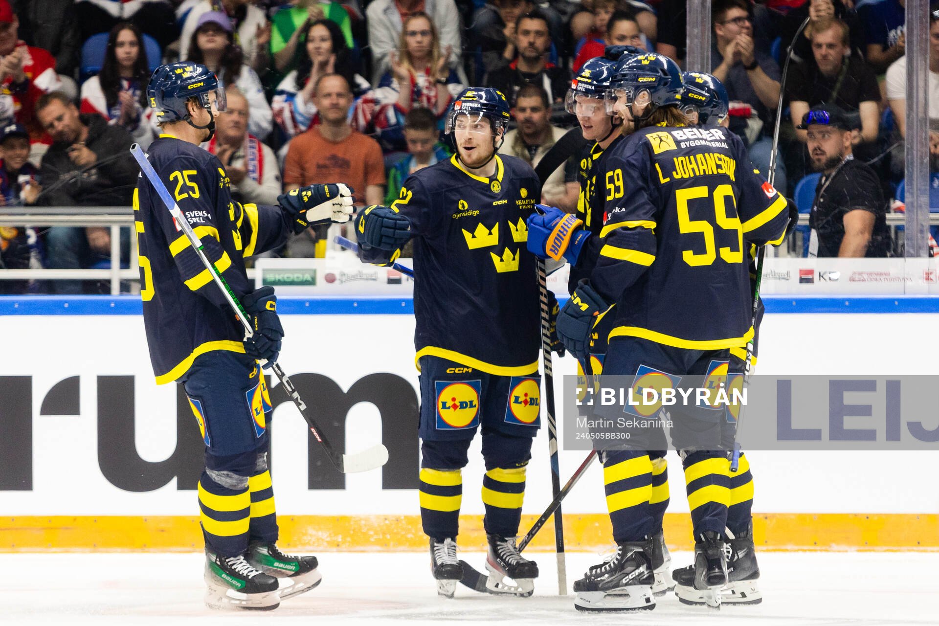 Jesper Fröden, Rasmus Dahlin and Linus Johansson of Sweden