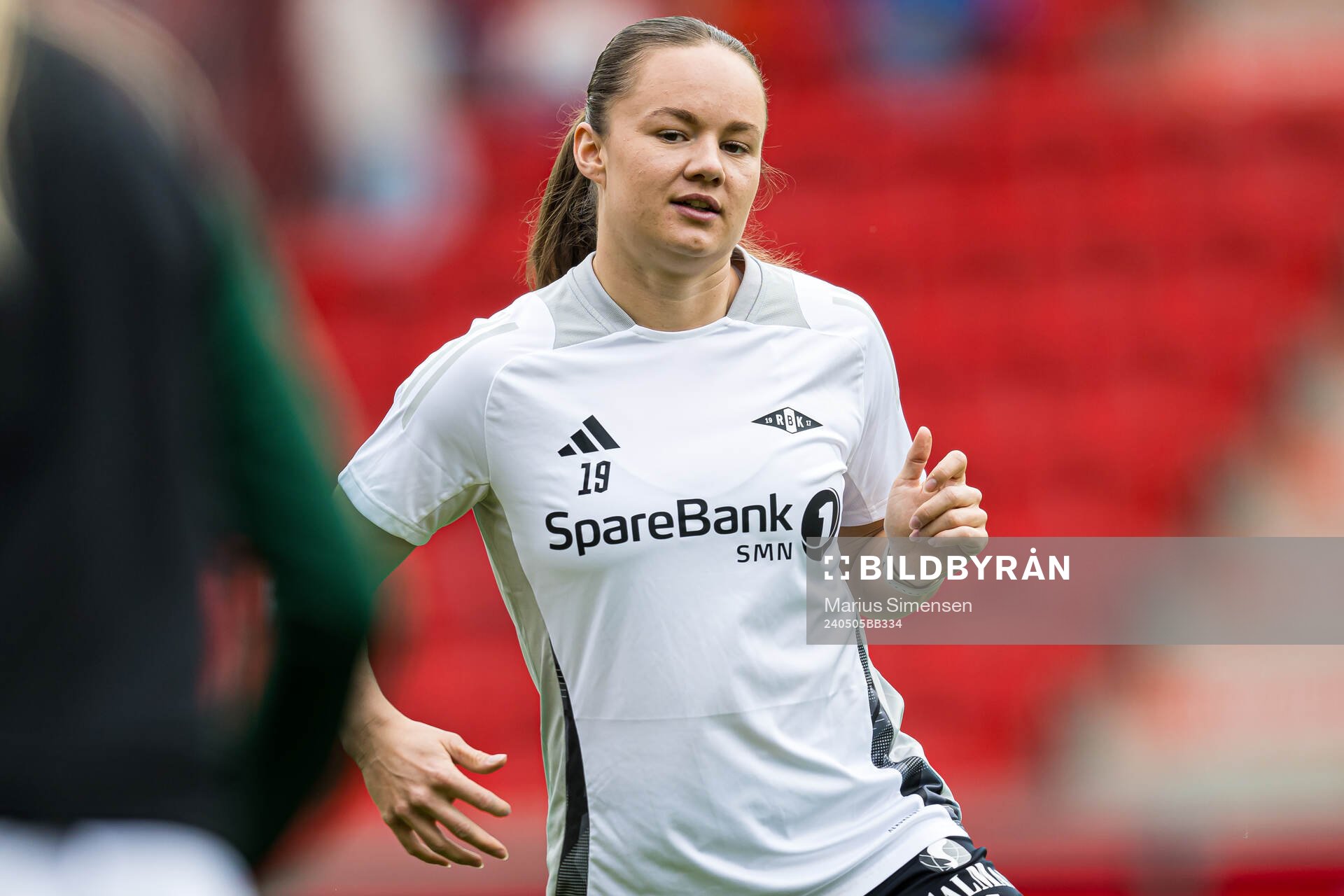Rebecka Wanvik Holum of Rosenborg ahead of the Toppserien football match between Brann and Rosenborg on May 5, 2024 in Bergen.