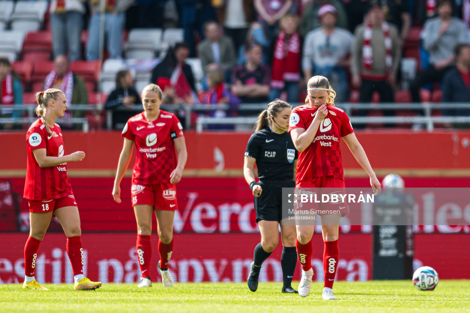 Signe Gaupset of Brann looks dejected