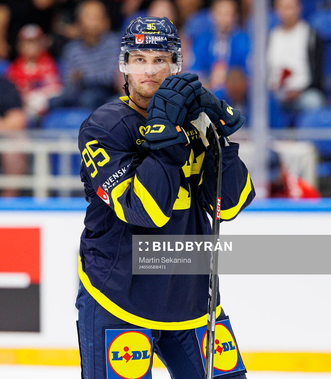 André Burakovsky of Sweden looks dejected