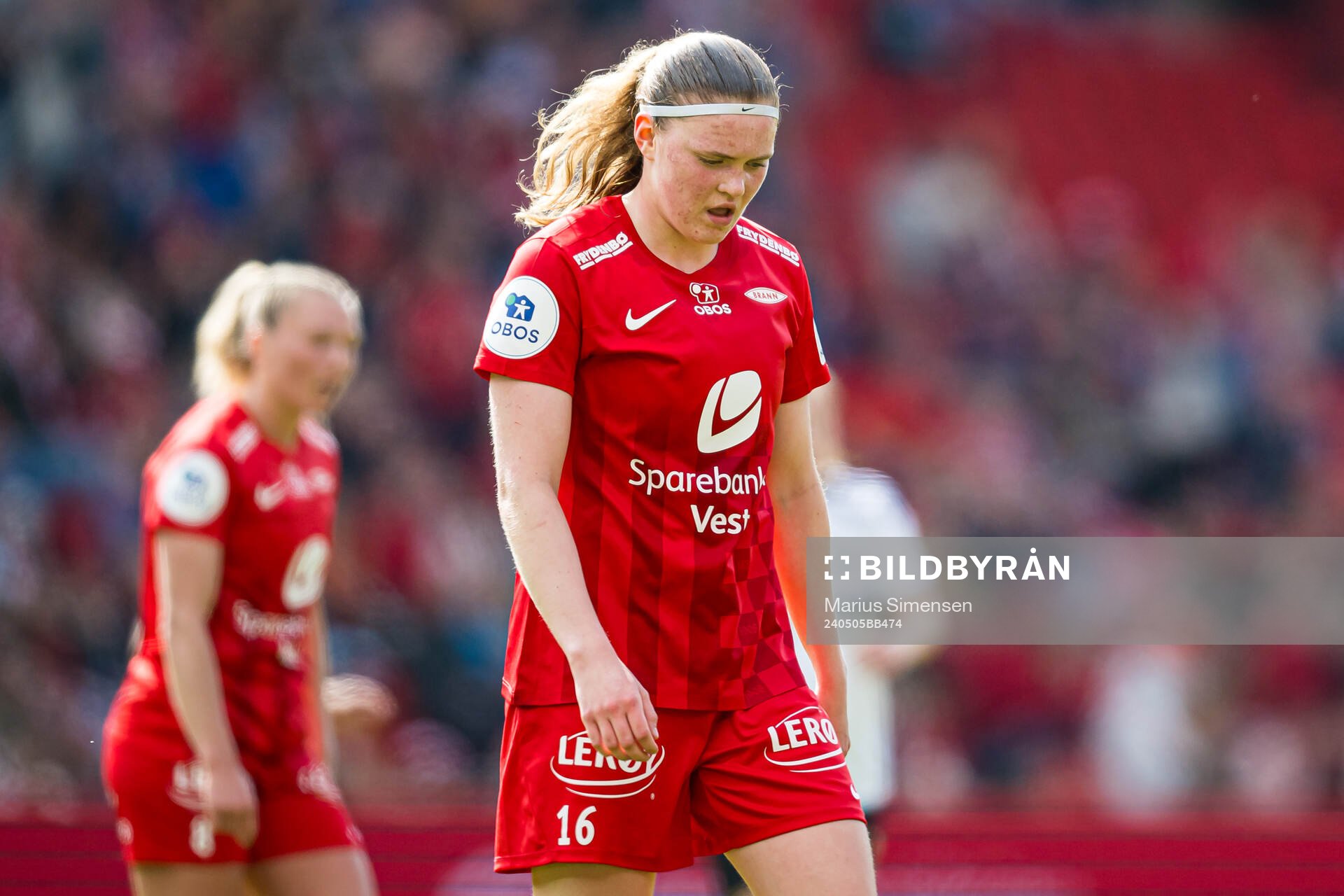 Signe Gaupset of Brann looks dejected