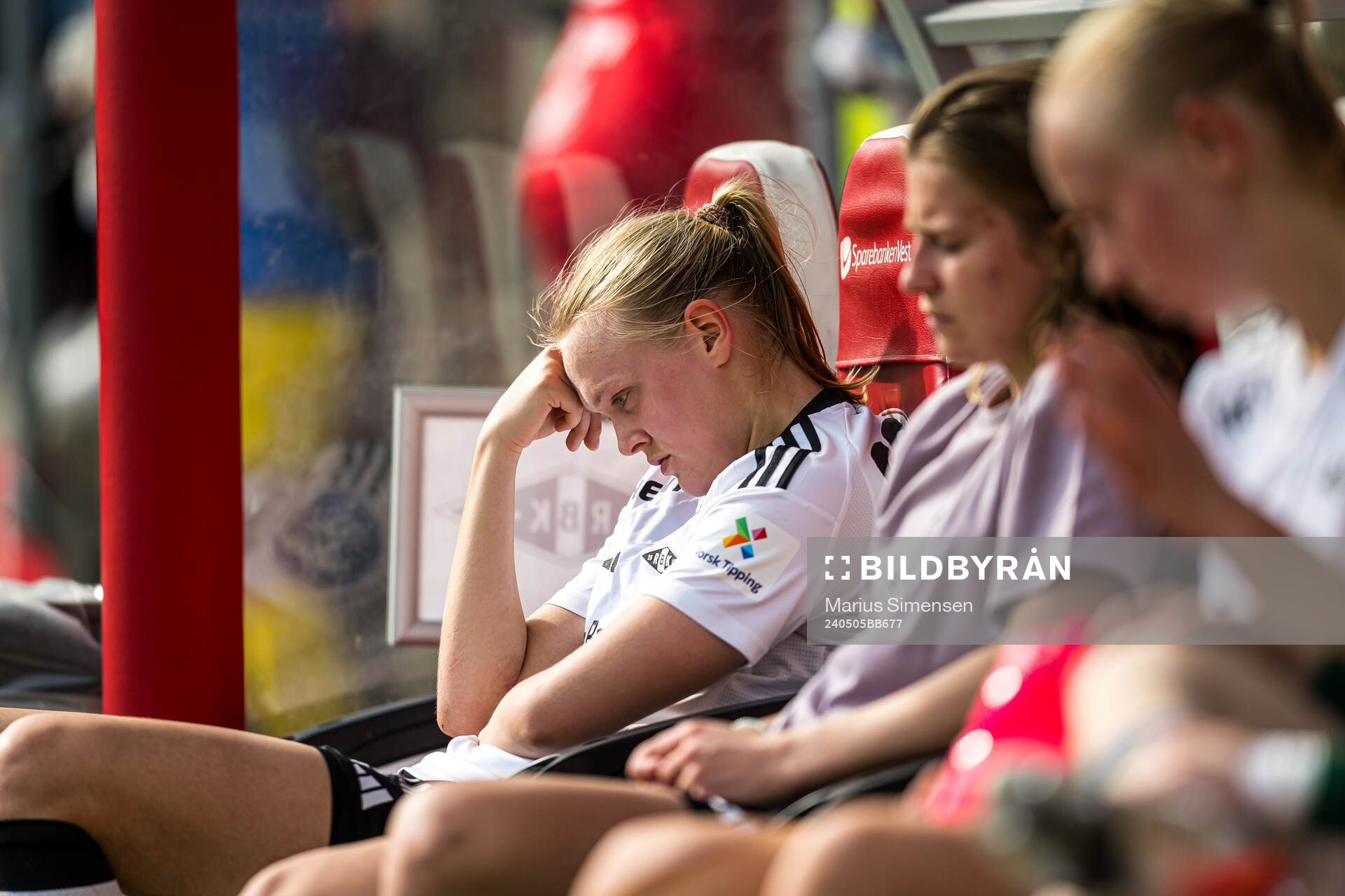 Elin Sørum of Rosenborg looks dejected