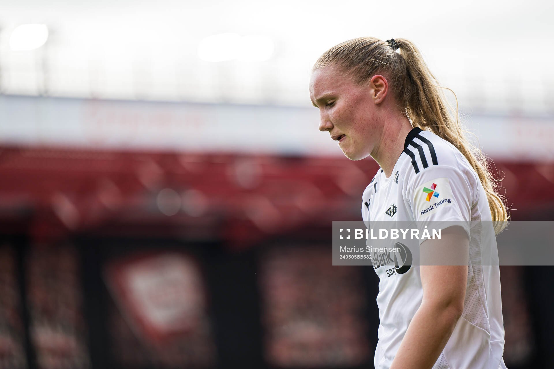 Sara Hørte of Rosenborg looks dejected