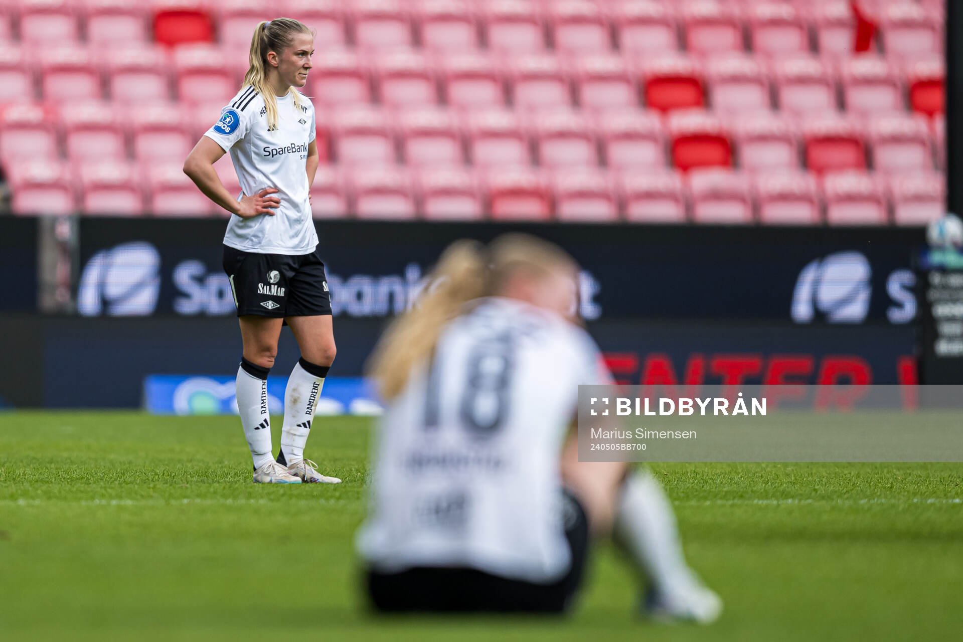 Emilie Nautnes of Rosenborg looks dejected