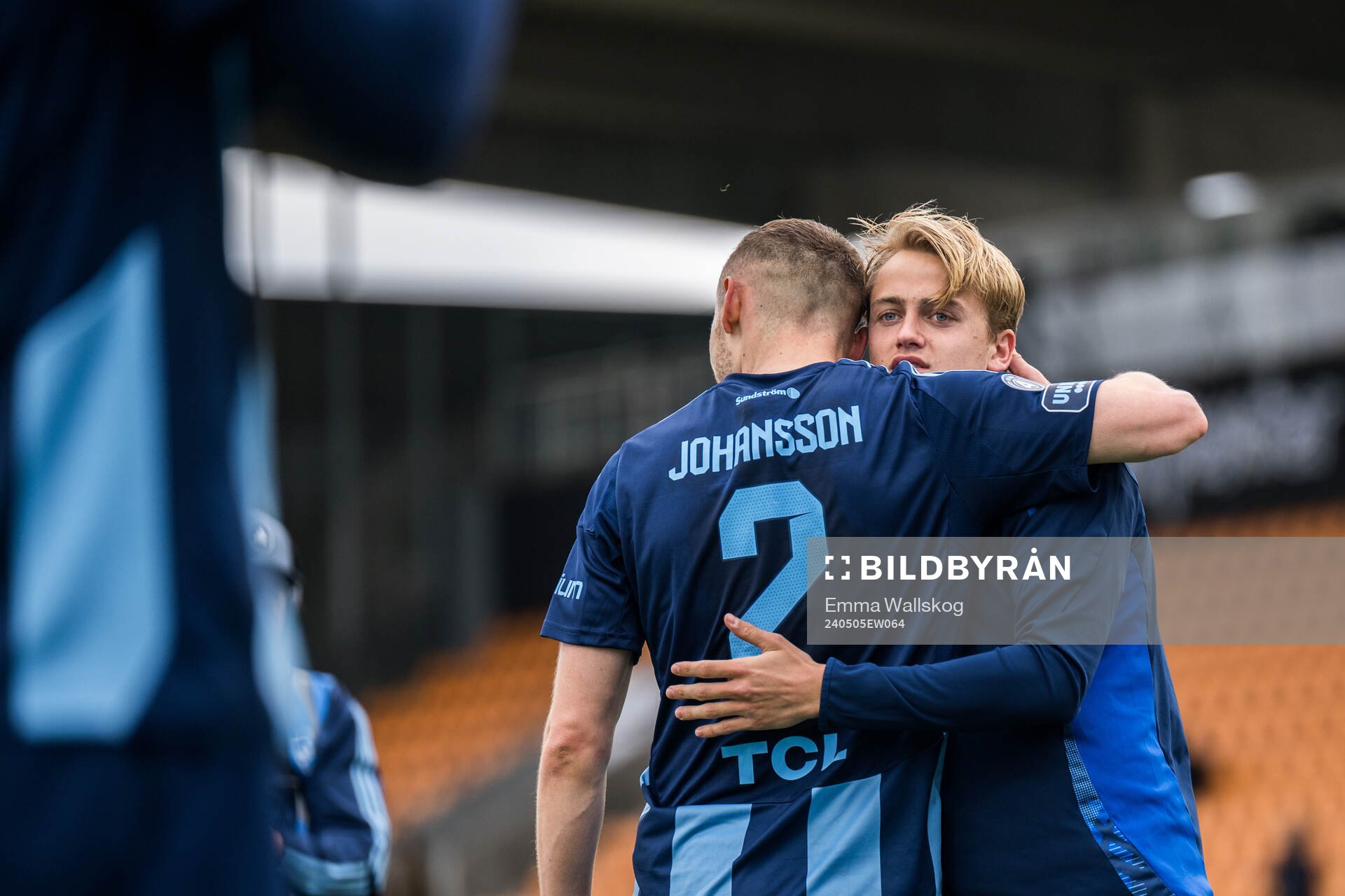 Djurgårdens Piotr Johansson och Oskar Fallenius jublar