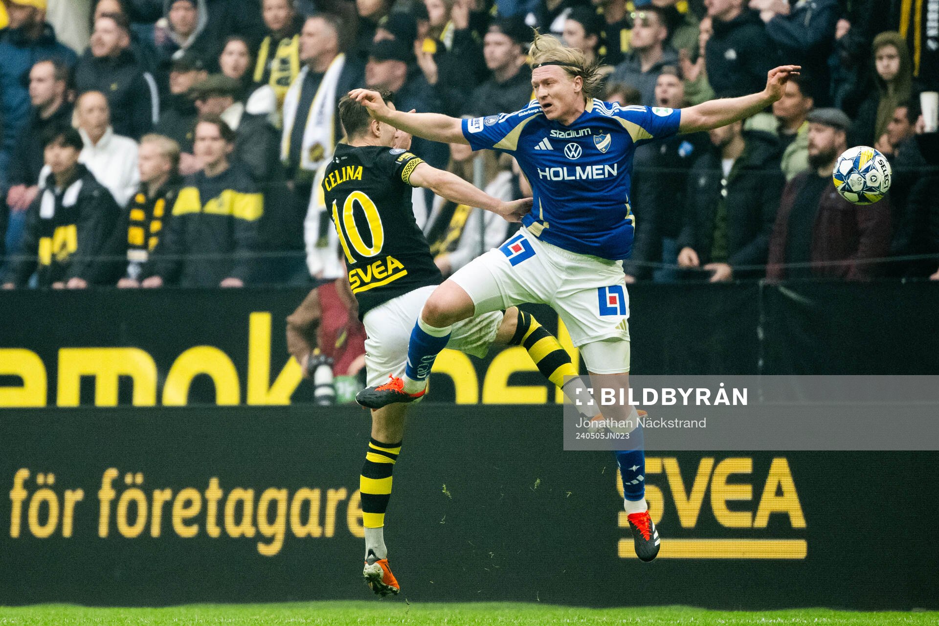 AIKs Bersant Celina och IFK Norrköpings Daniel Fritz Eid