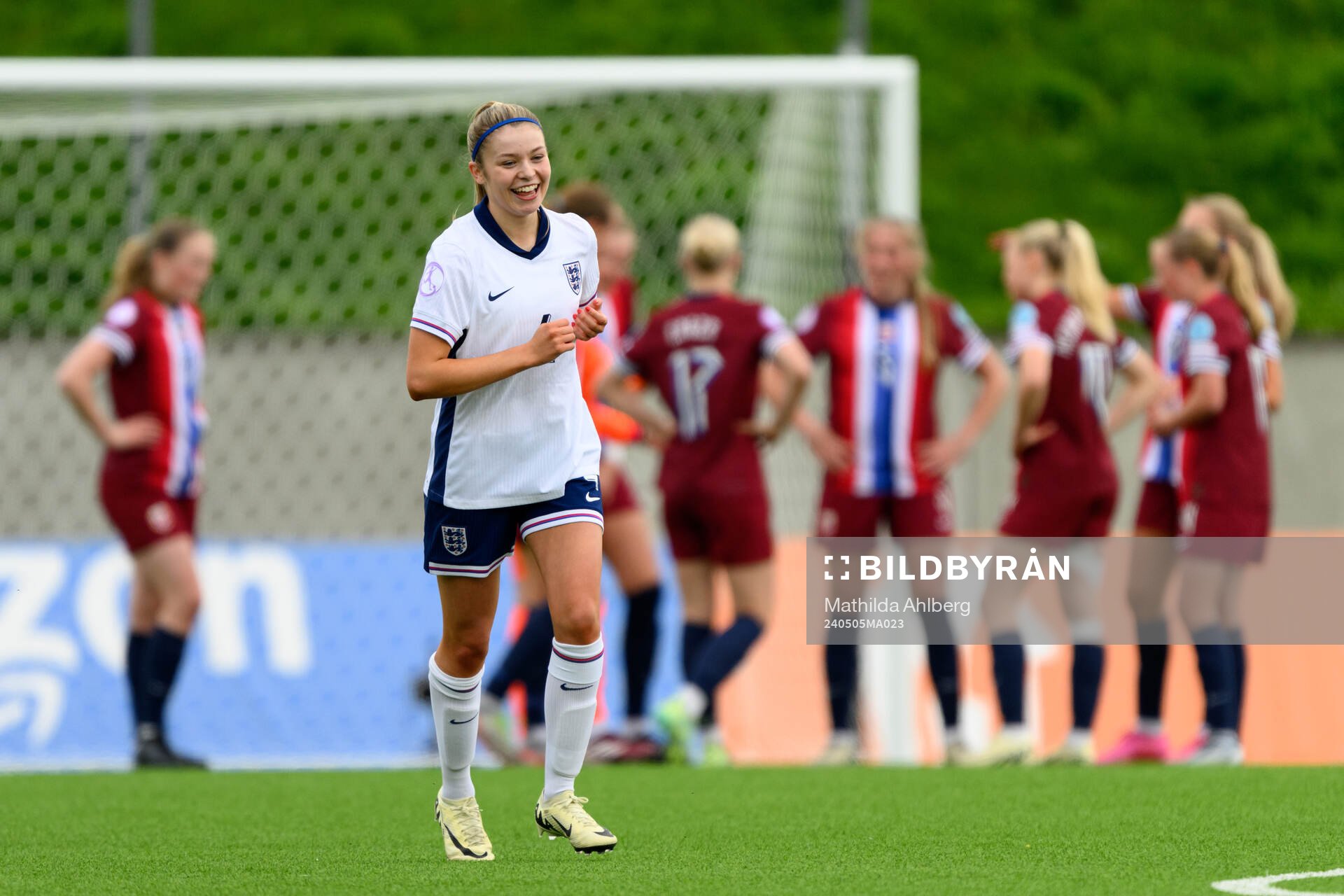 Laila Harbert of England celebrates the 2-0 goal
