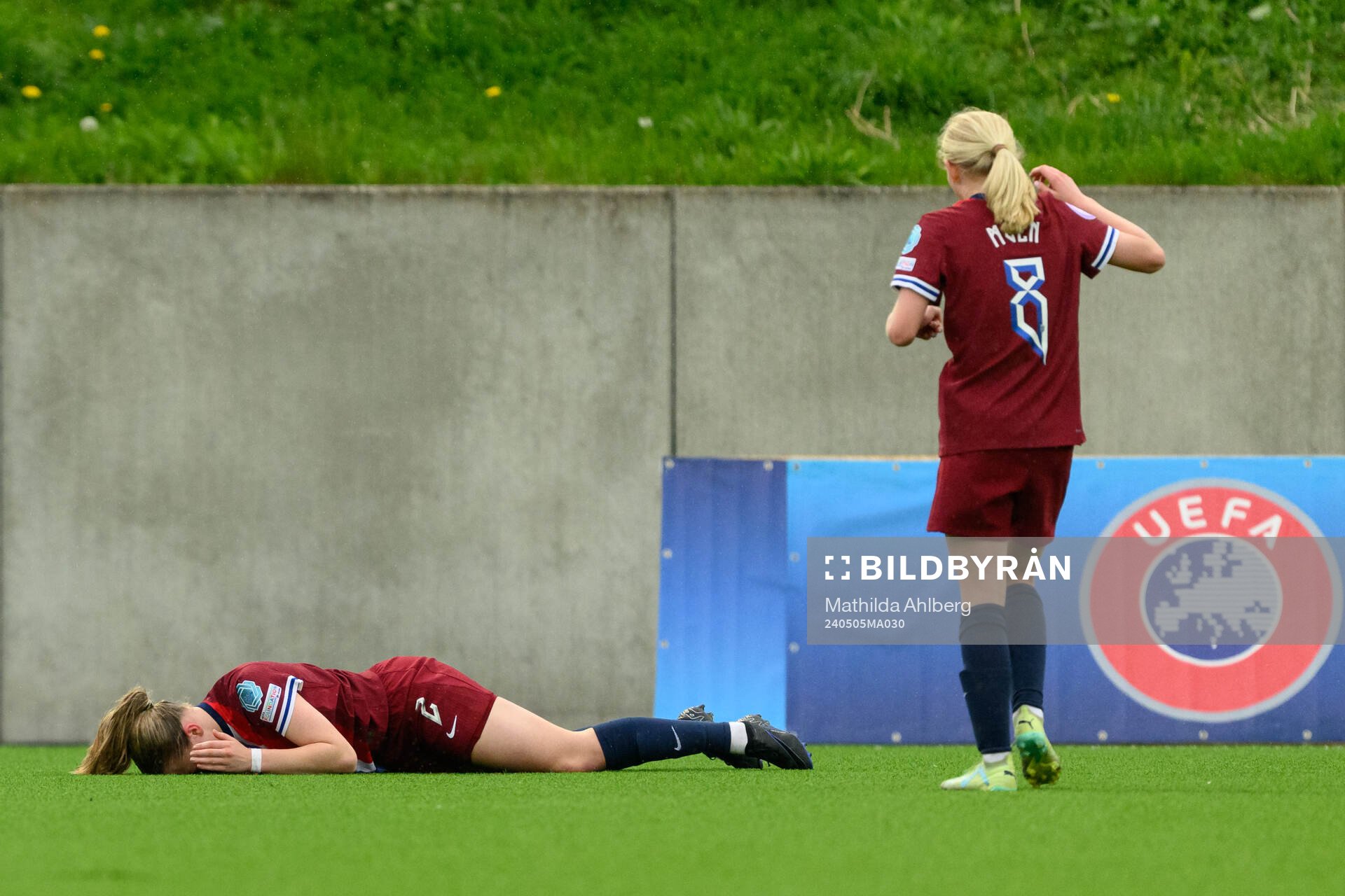 Ina Raaum Andreassen of Norway in pain