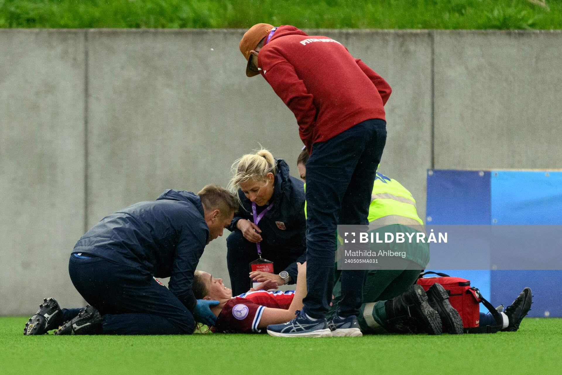 Ina Raaum Andreassen of Norway in pain