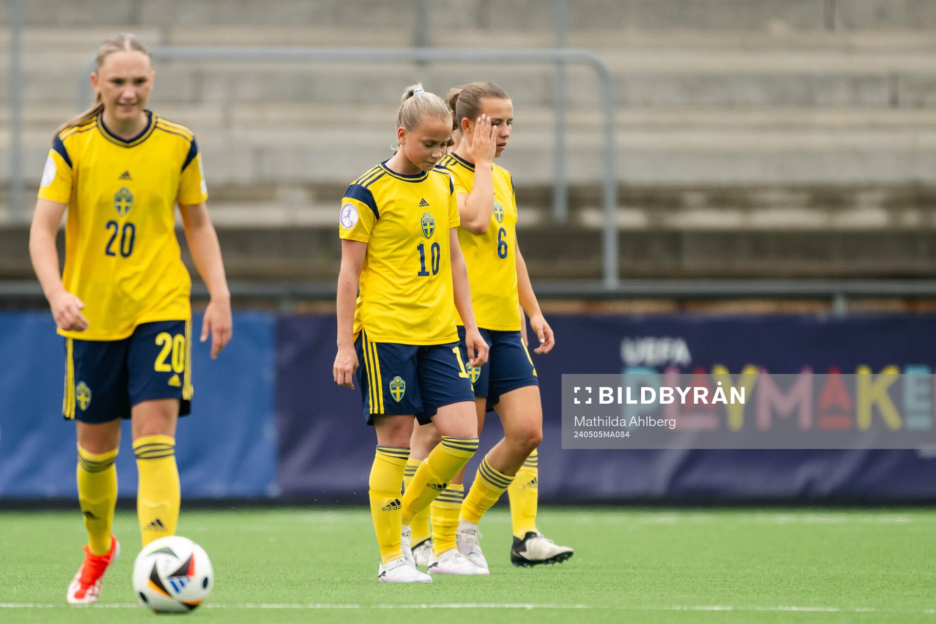 Maja Nilsson of Sweden looks dejected