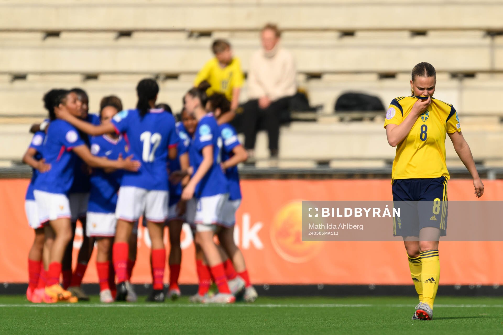 Freja Lindwall of Sweden looks dejected