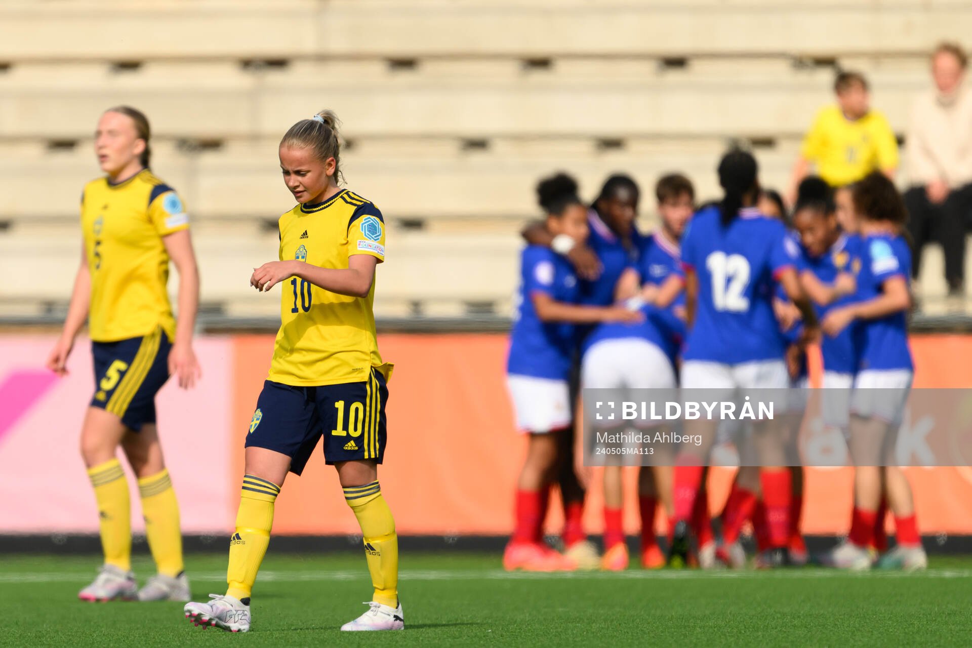Maja Nilsson of Sweden looks dejected