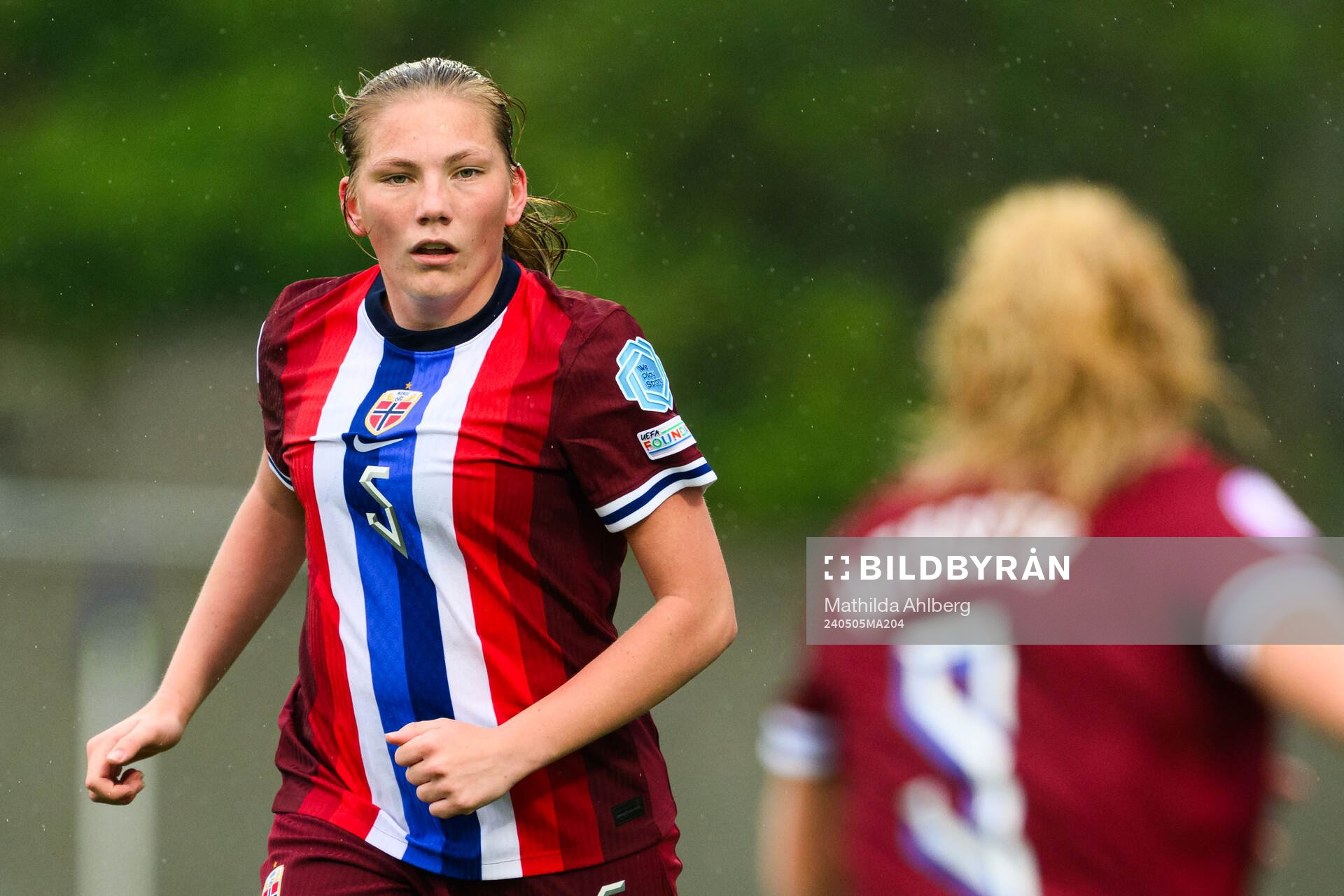 Andrea Buberg Sæteren of Norway during the UEFA Under-17 match between England and Norway on May 5, 2024 in Lund.
