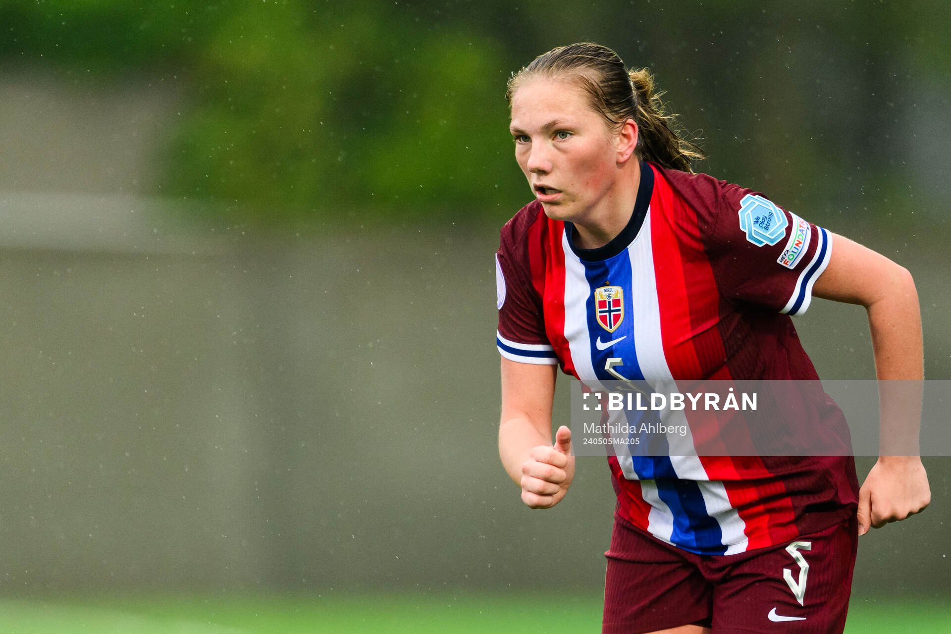 Andrea Buberg Sæteren of Norway during the UEFA Under-17 match between England and Norway on May 5, 2024 in Lund.