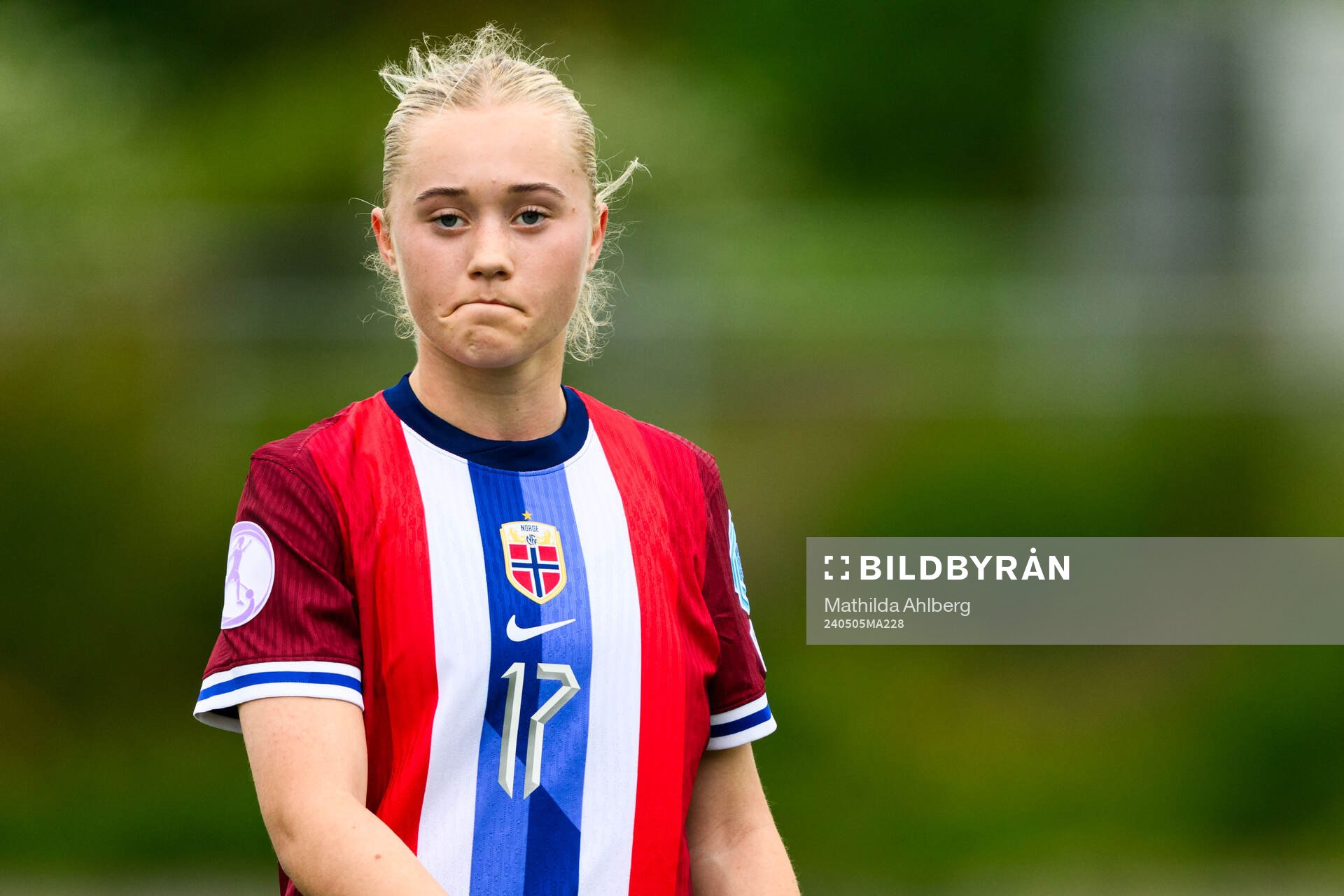 Tommine Enger of Norway looks dejected