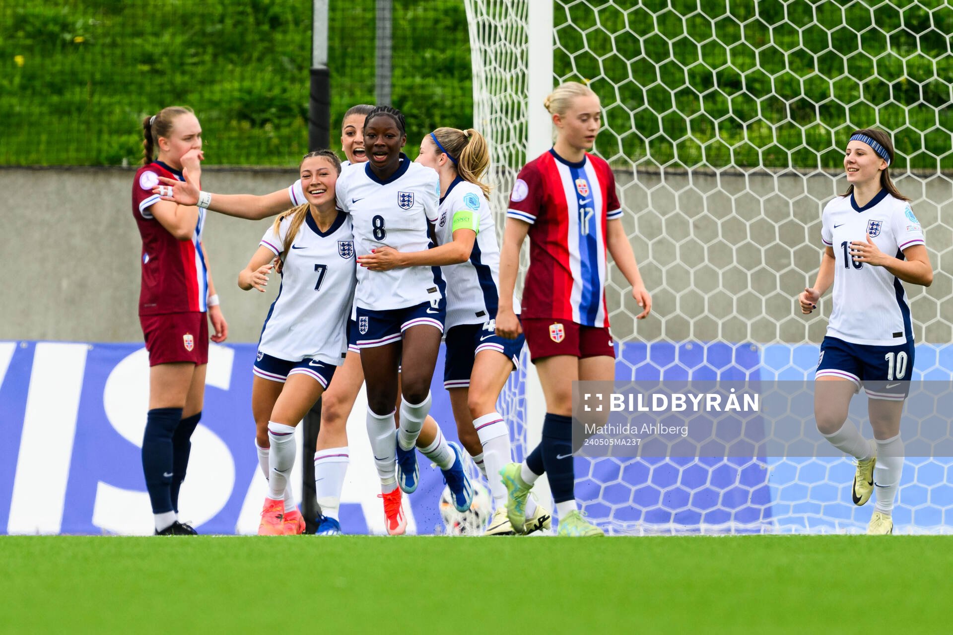 Erica Parkinson of England celebrates