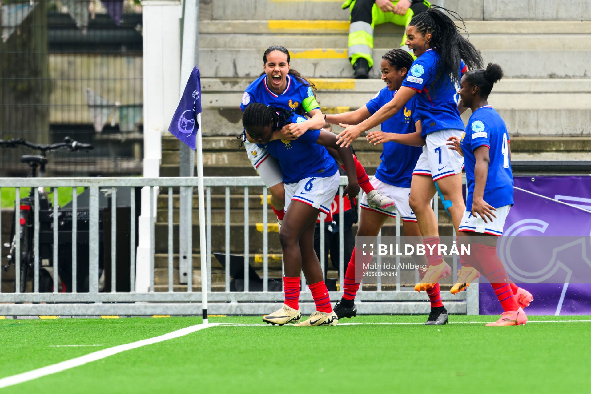 Anais Ebayilin of France celebrates