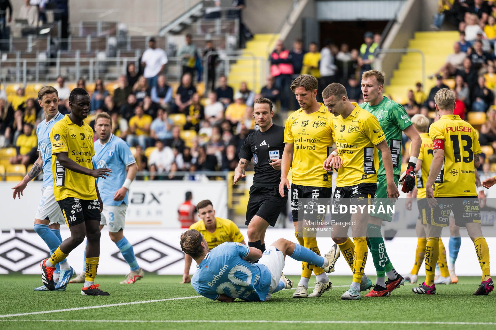 Malmö FFs Erik Botheim i en kamp mot Elfsborgs Noah