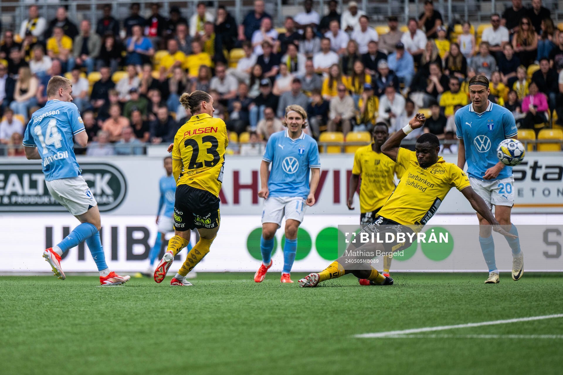 Malmö FFs Sebastian Jörgensen gör 1-3 förbi Elfsborgs